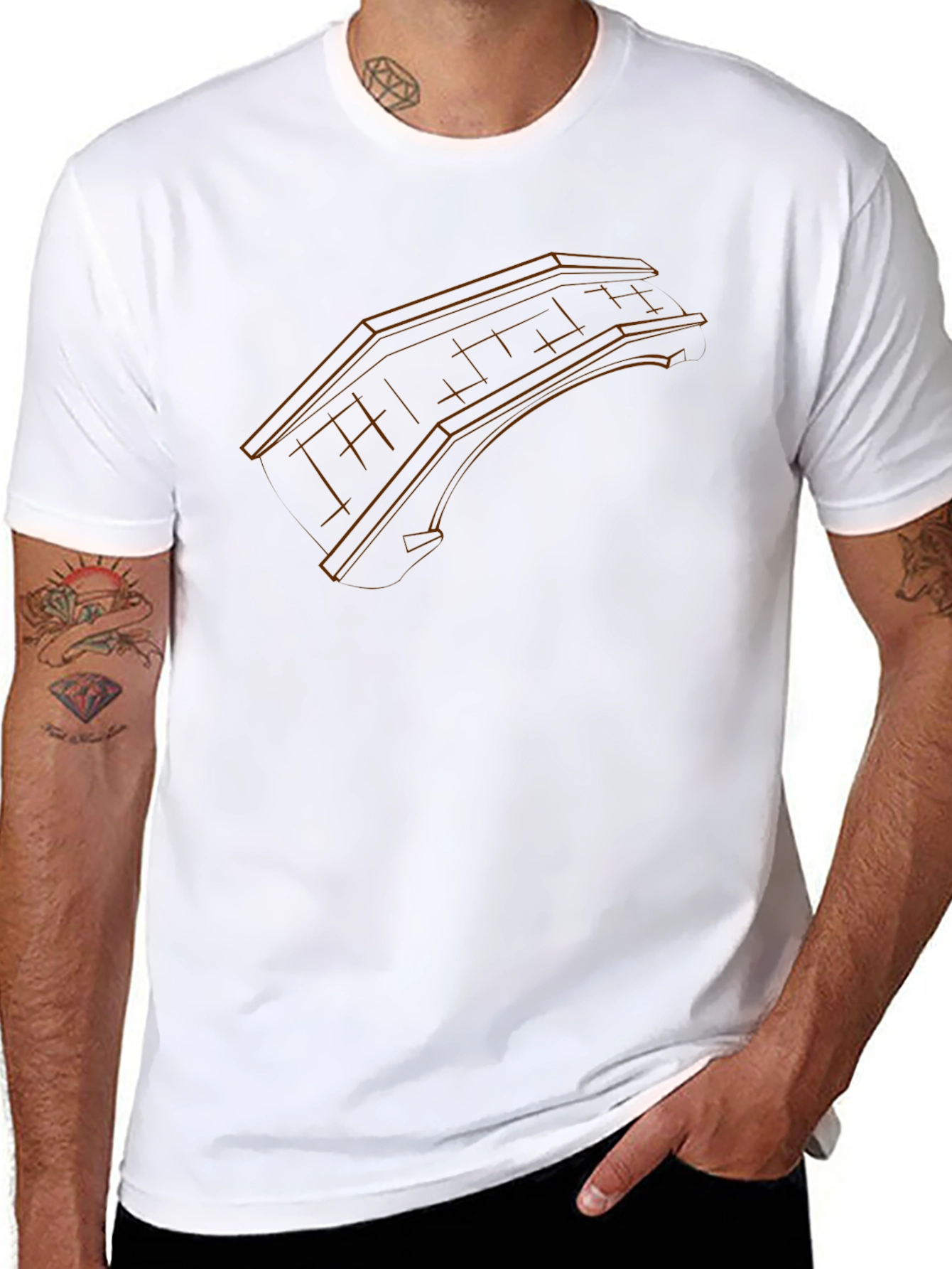 Architectural Blueprint Graphic Tee - Black