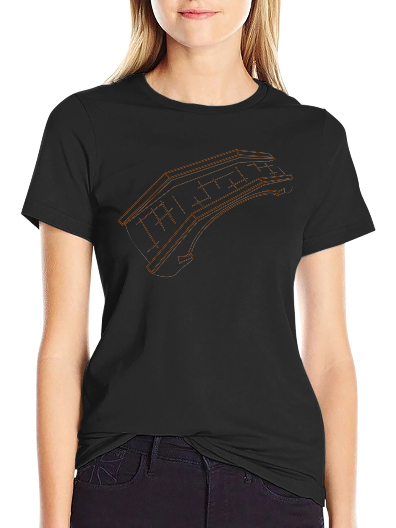 Architectural Blueprint Graphic Tee - Black