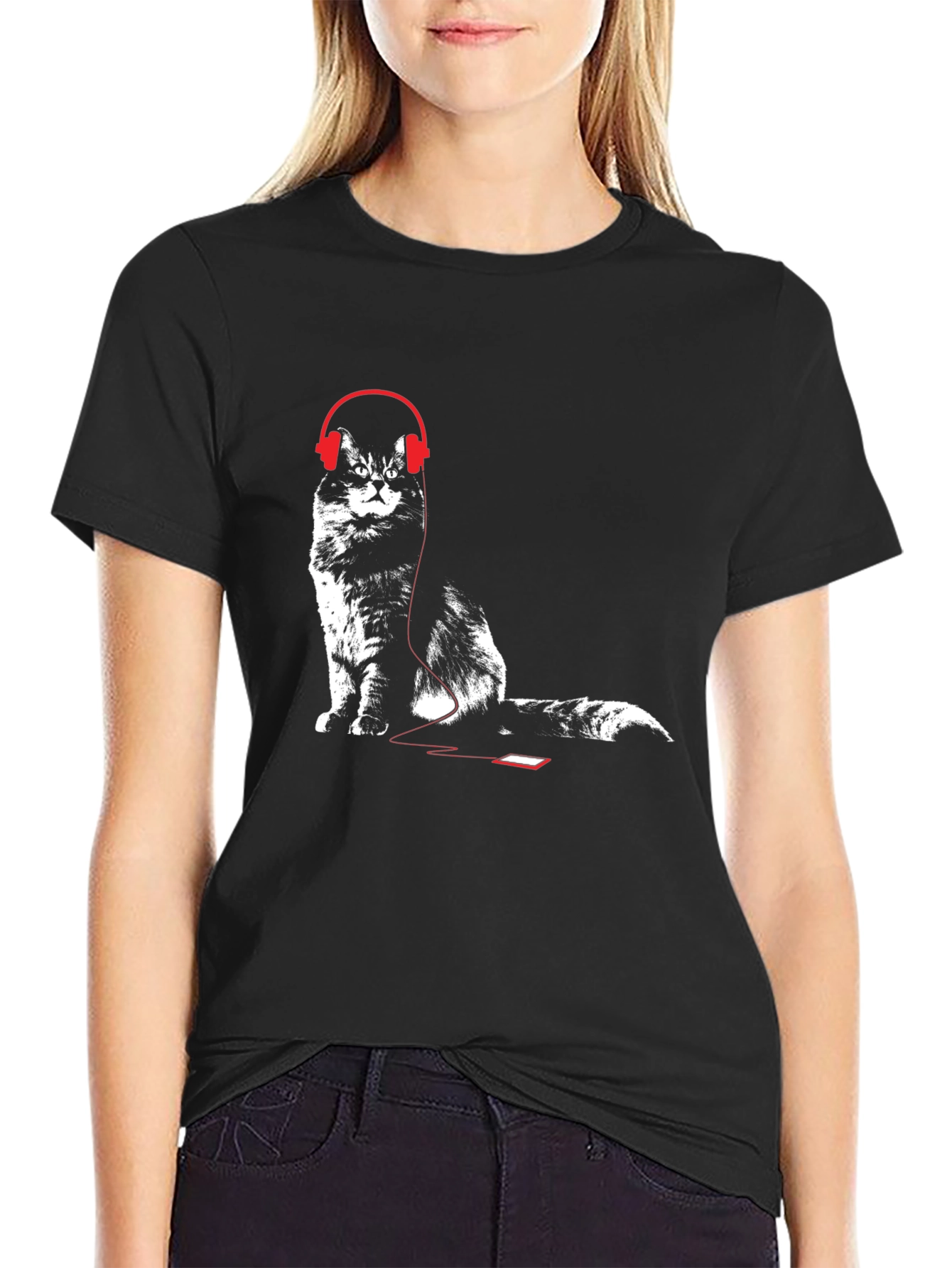 Cool Cat Headphones Graphic Tee