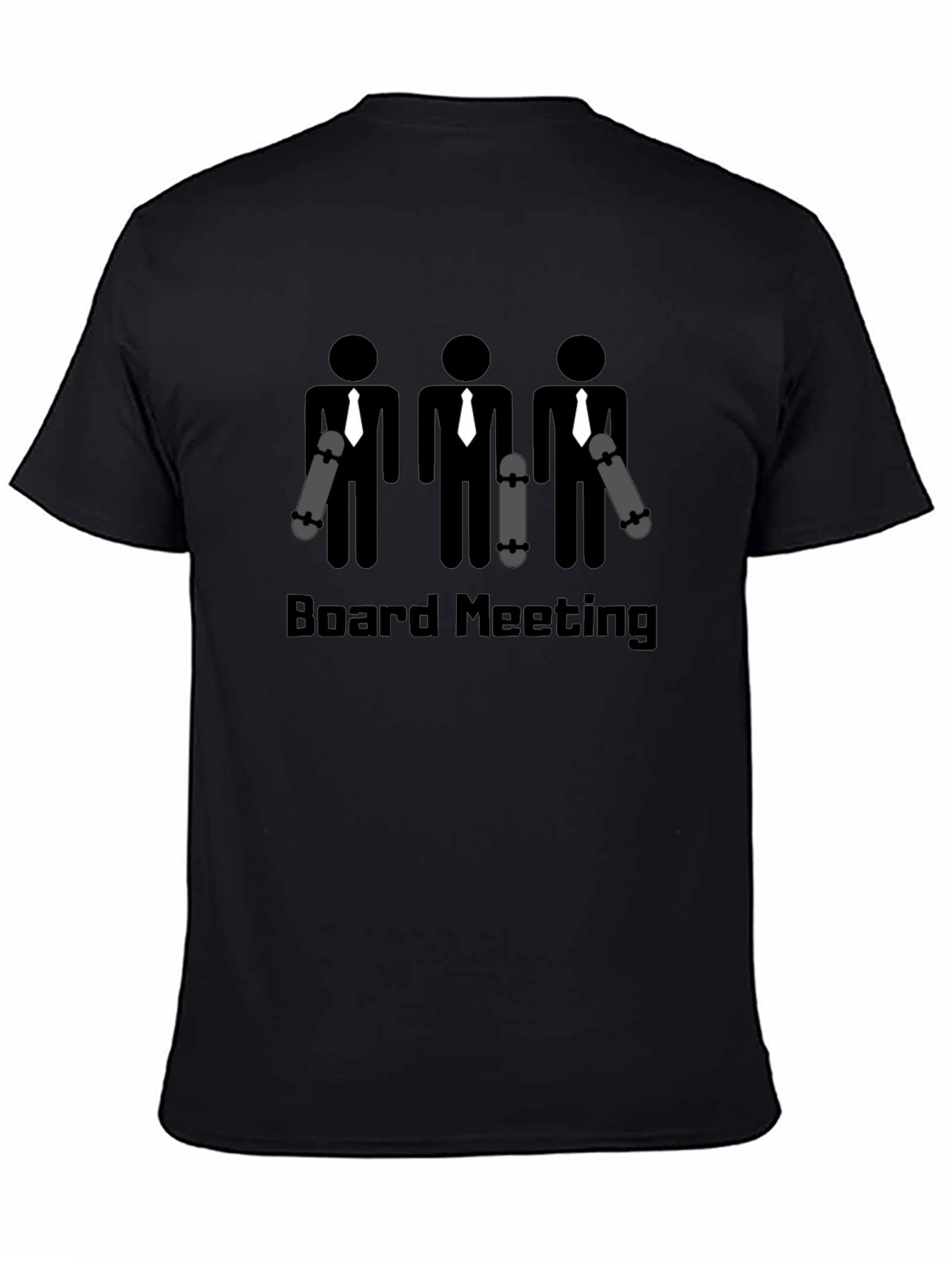 Board Meeting Graphic T-Shirt Skateboard Business Black Cotton Tee