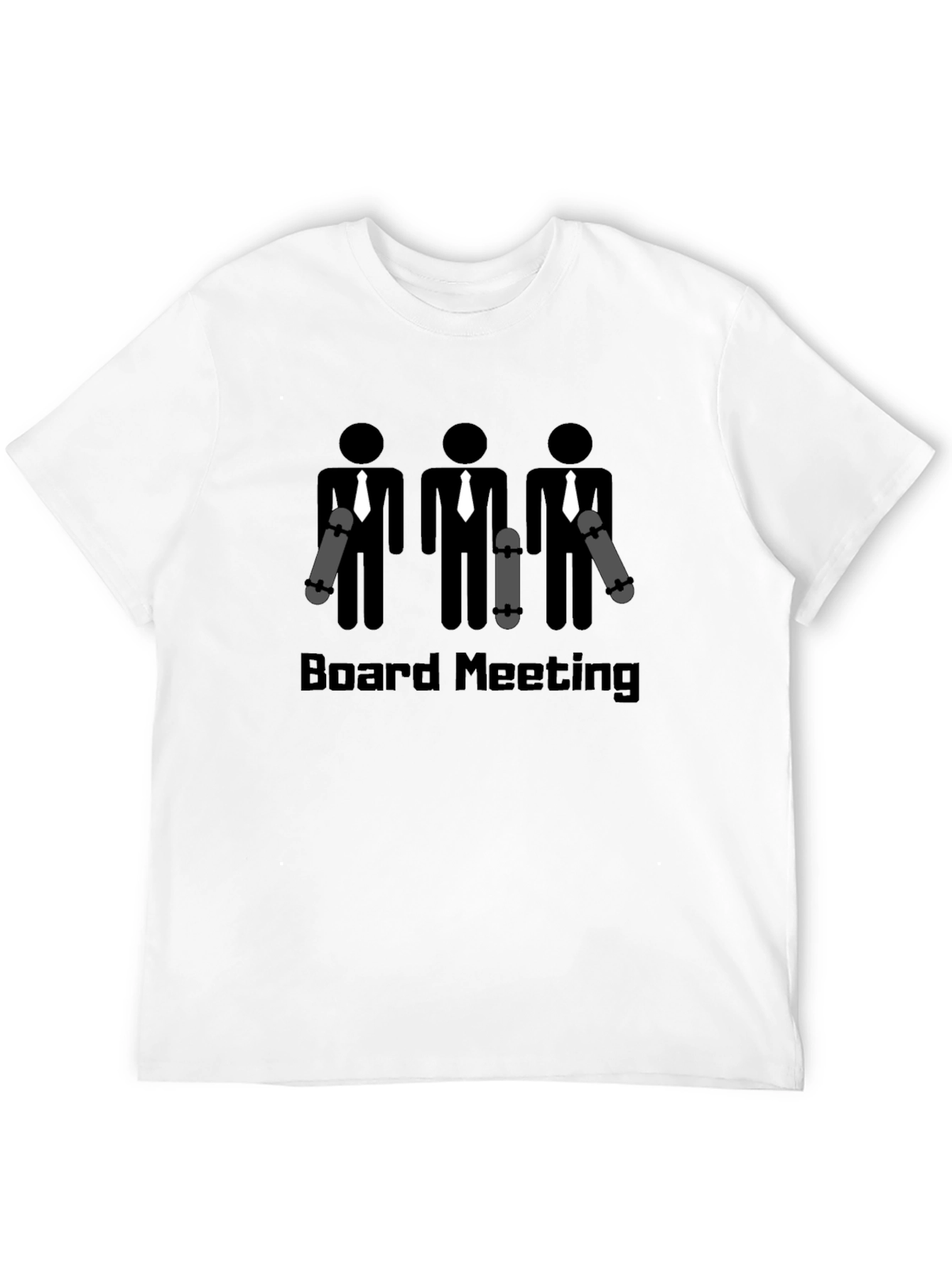 Board Meeting Graphic T-Shirt Skateboard Business Black Cotton Tee