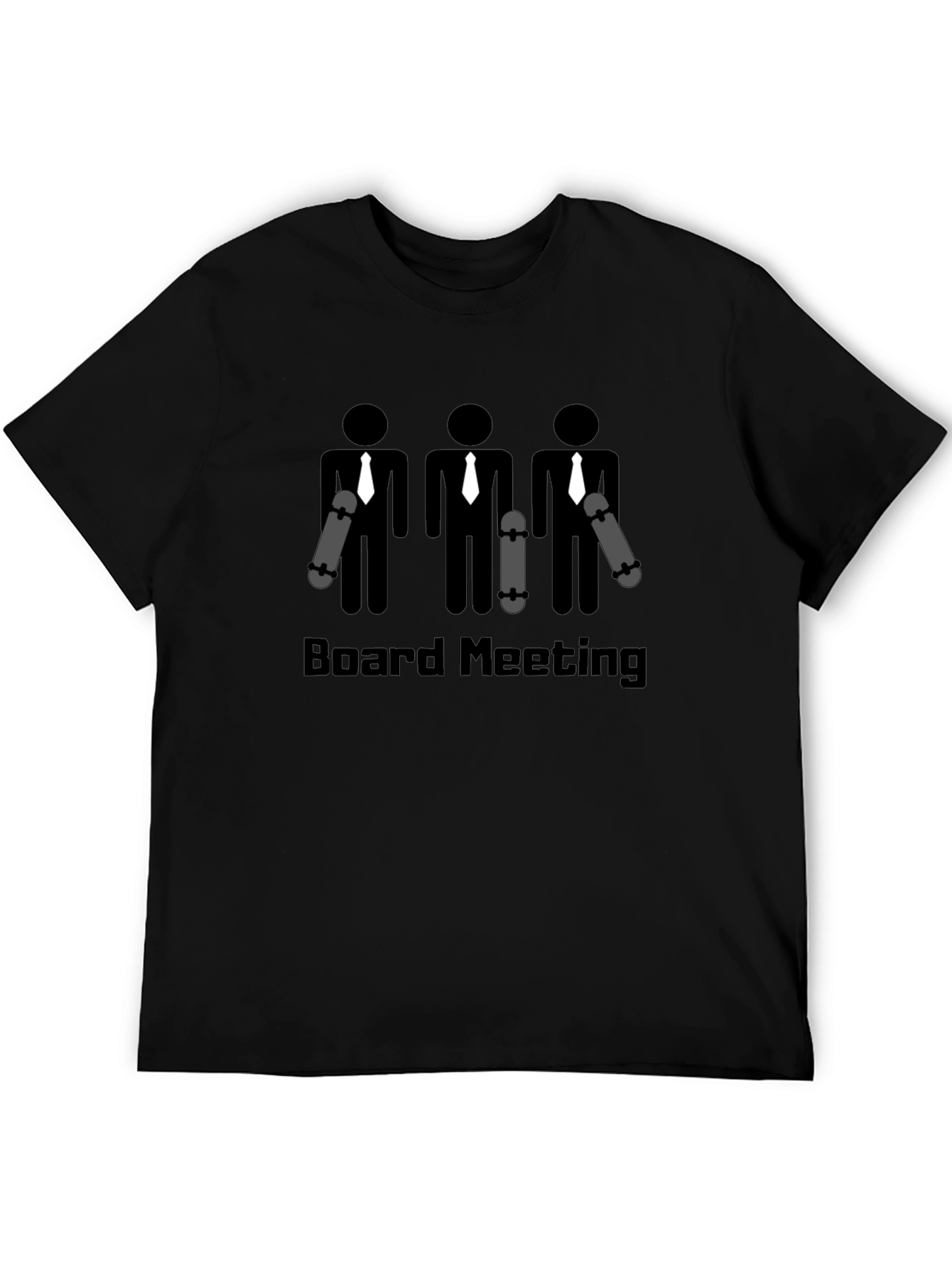 Board Meeting Graphic T-Shirt Skateboard Business Black Cotton Tee