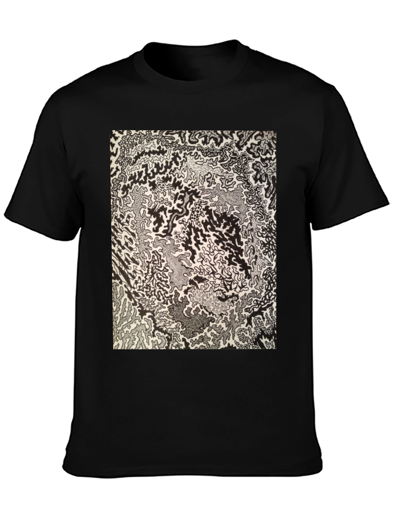 Abstract Black Tee - Unique Art Design