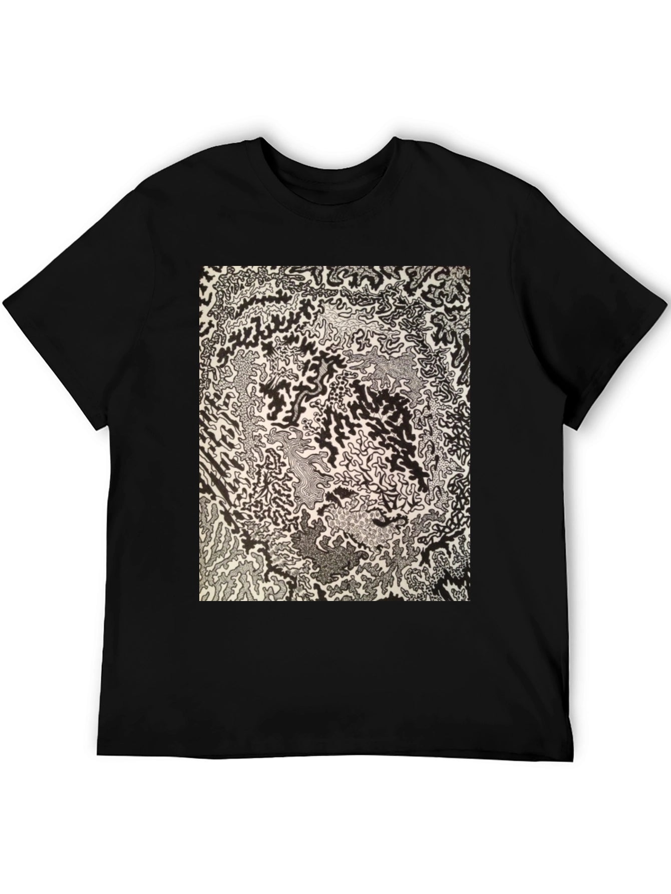 Abstract Black Tee - Unique Art Design