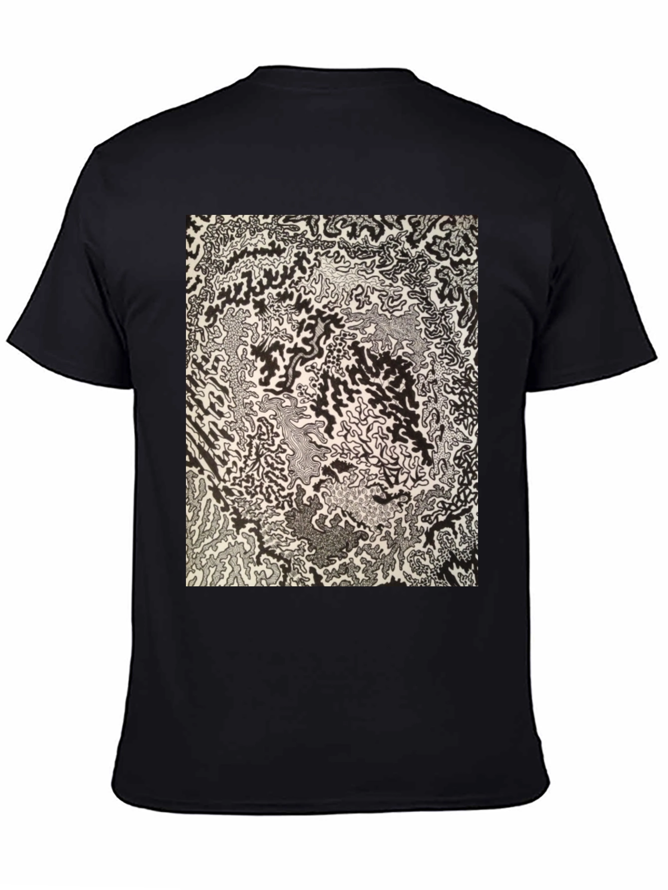 Abstract Black Tee - Unique Art Design
