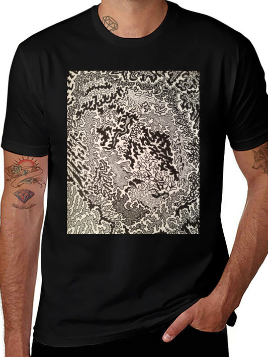 Abstract Black Tee - Unique Art Design