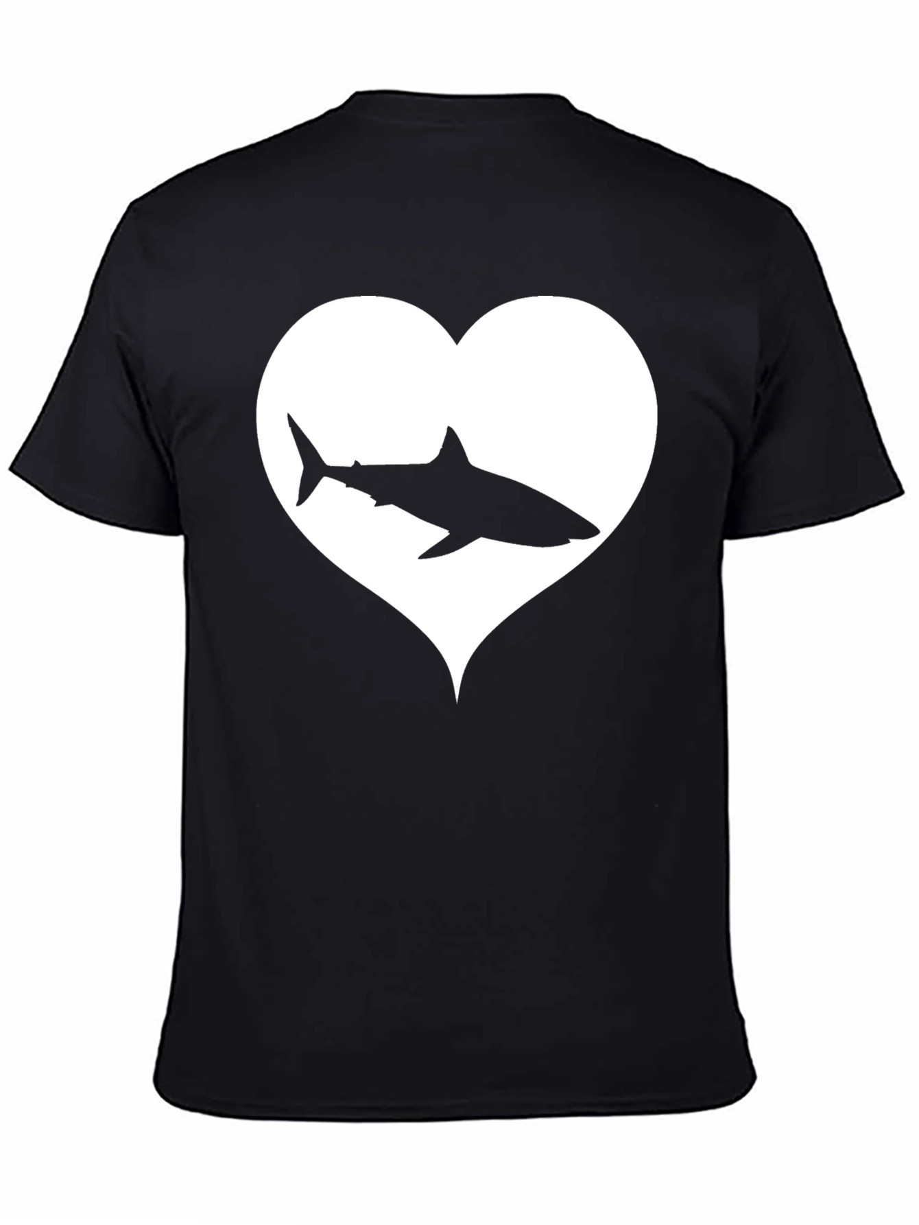Shark Heart Graphic Tee - Black