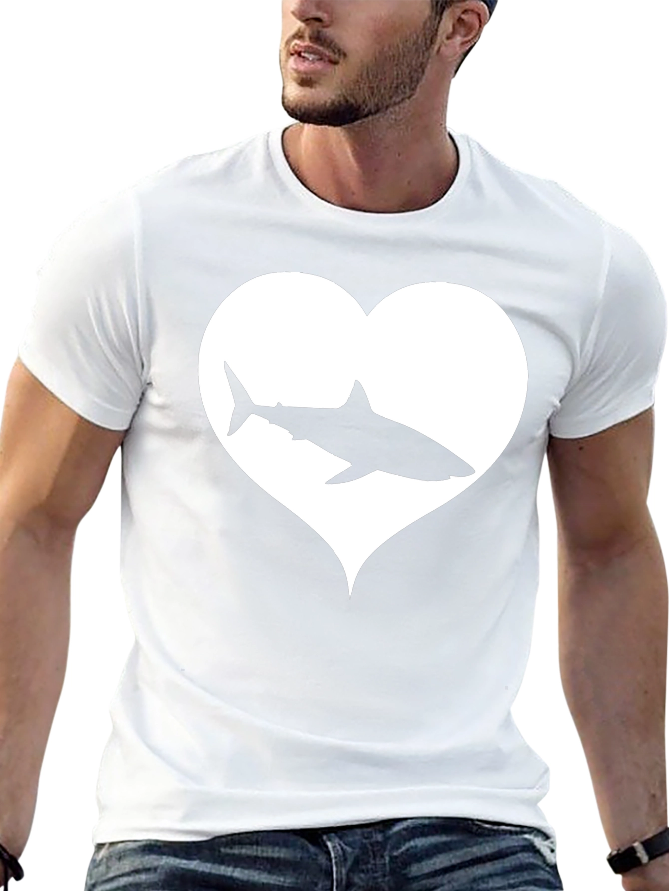 Shark Heart Graphic Tee - Black