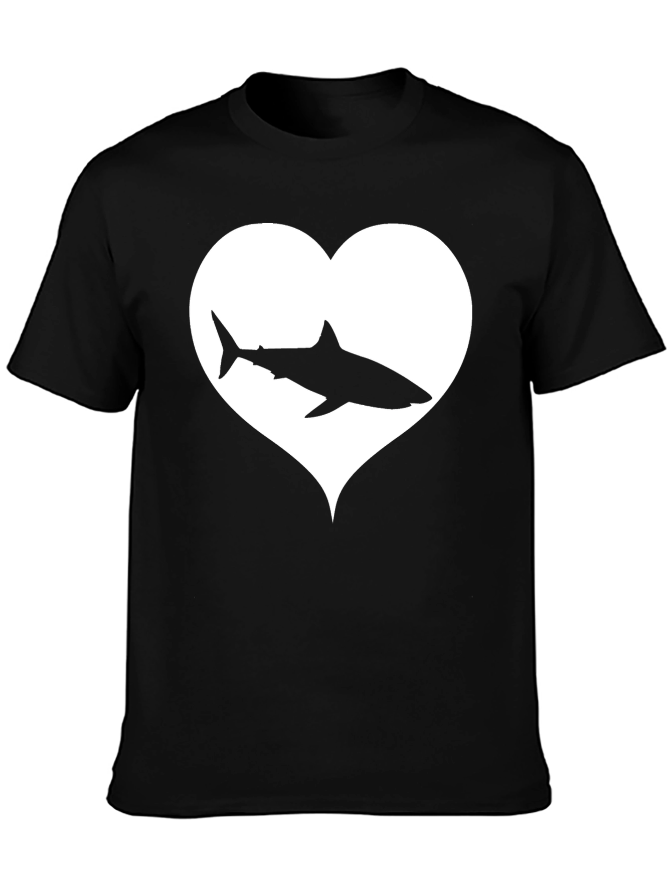 Shark Heart Graphic Tee - Black