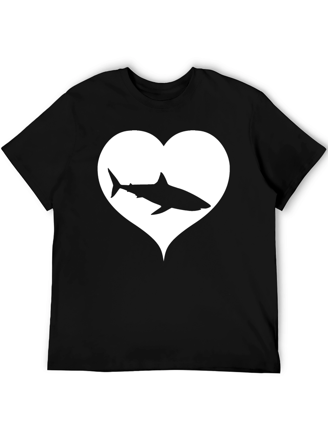 Shark Heart Graphic Tee - Black