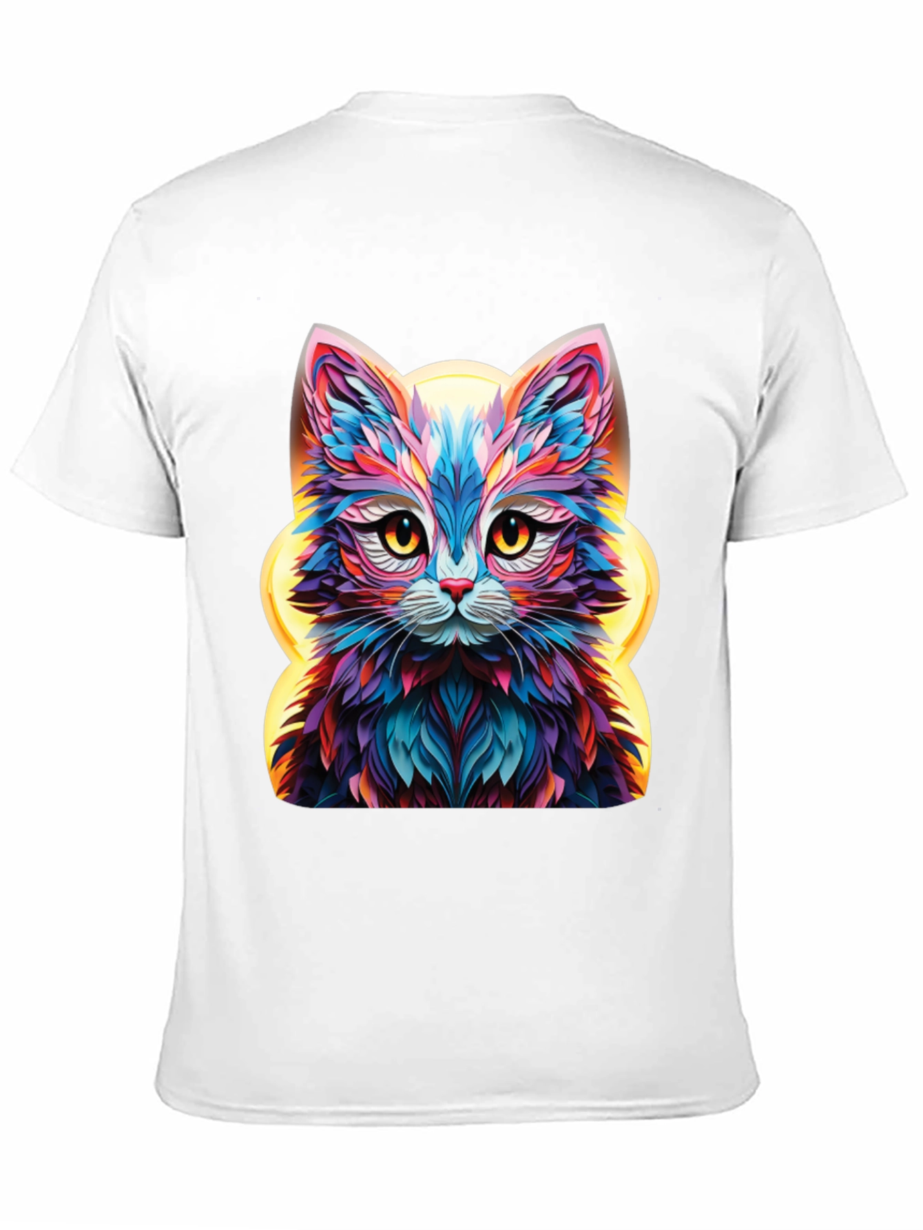 Vibrant Cat Graphic Tee - Unique Animal Design