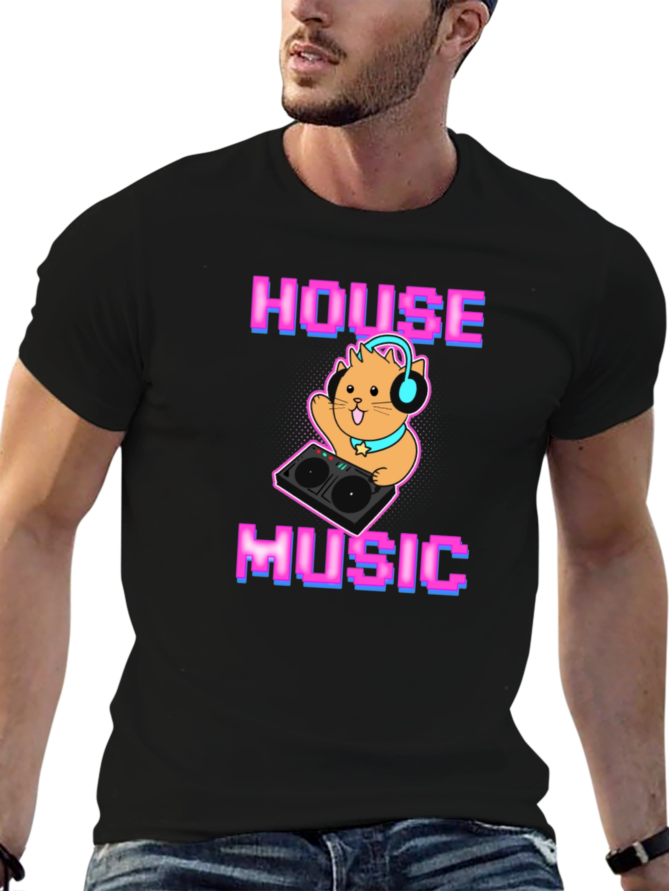 House Music Cat DJ T-Shirt