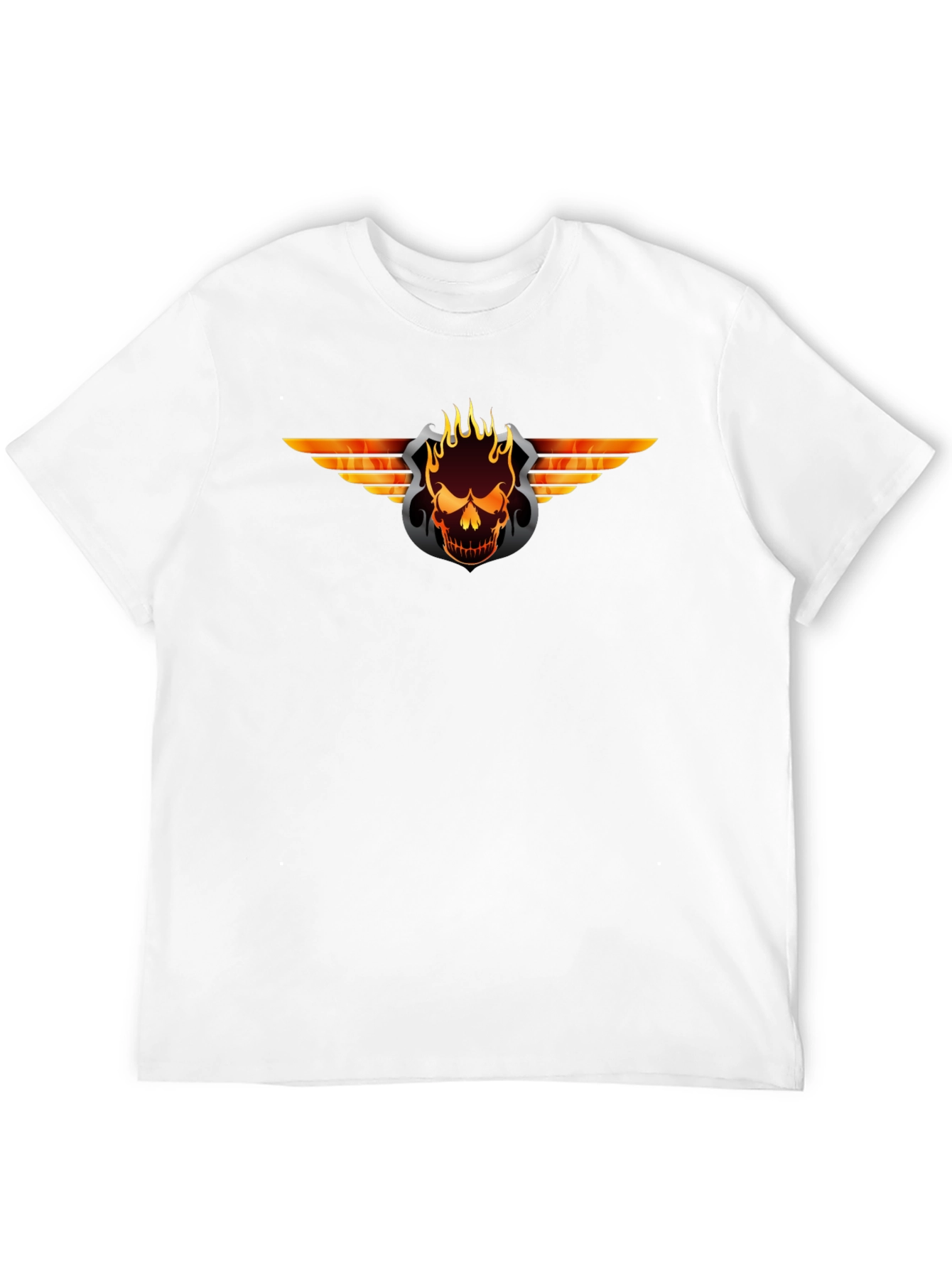 Fiery Skull Graphic Black T-Shirt