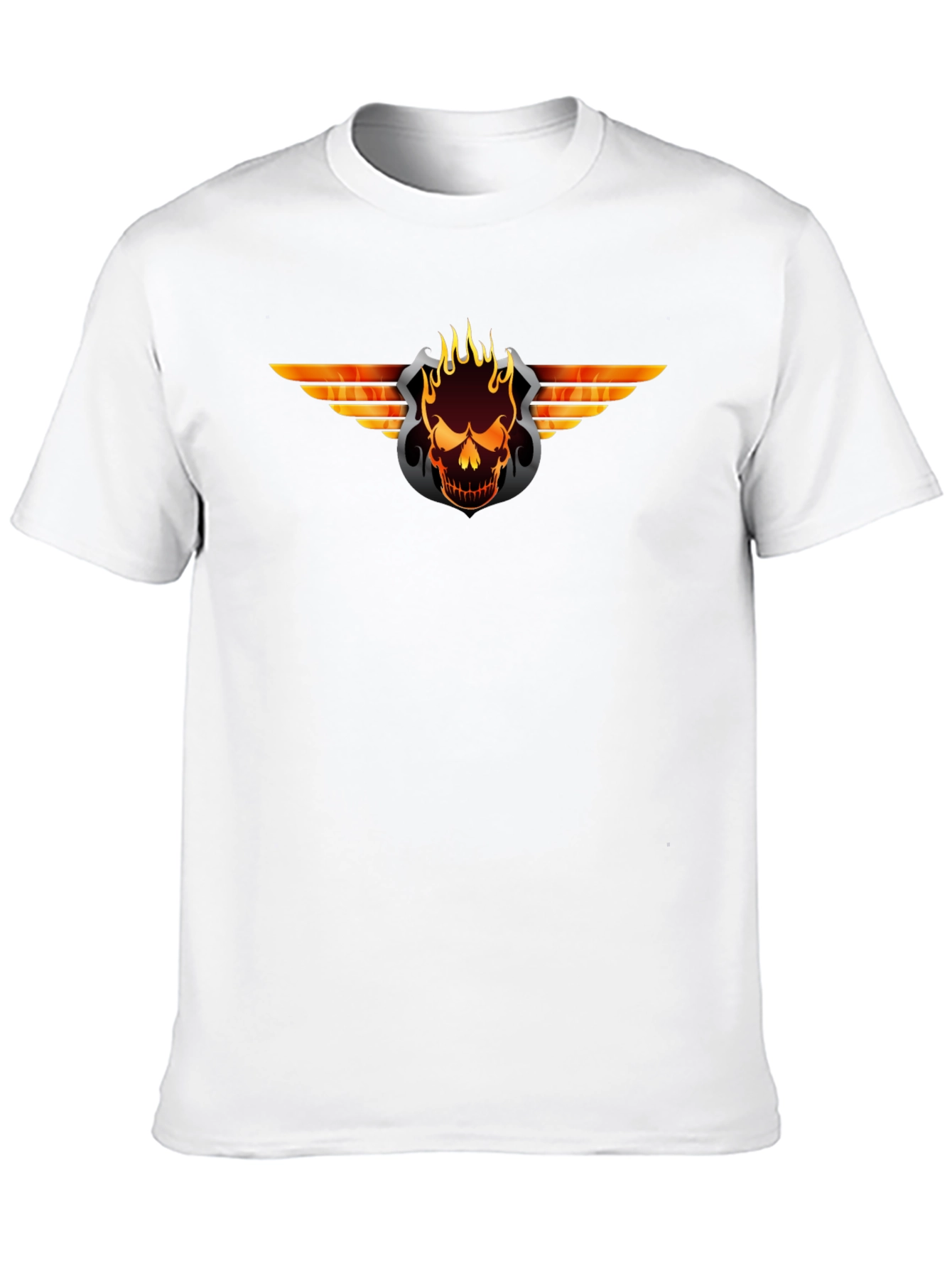 Fiery Skull Graphic Black T-Shirt