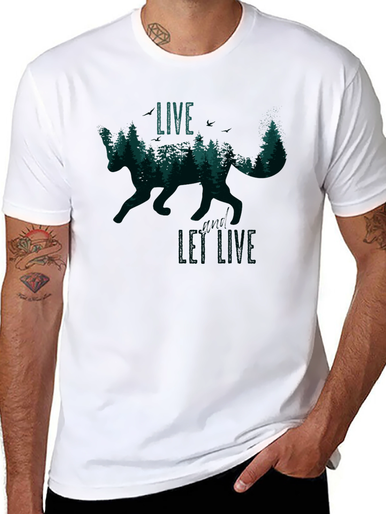 Live and Let Live Fox Graphic T-Shirt