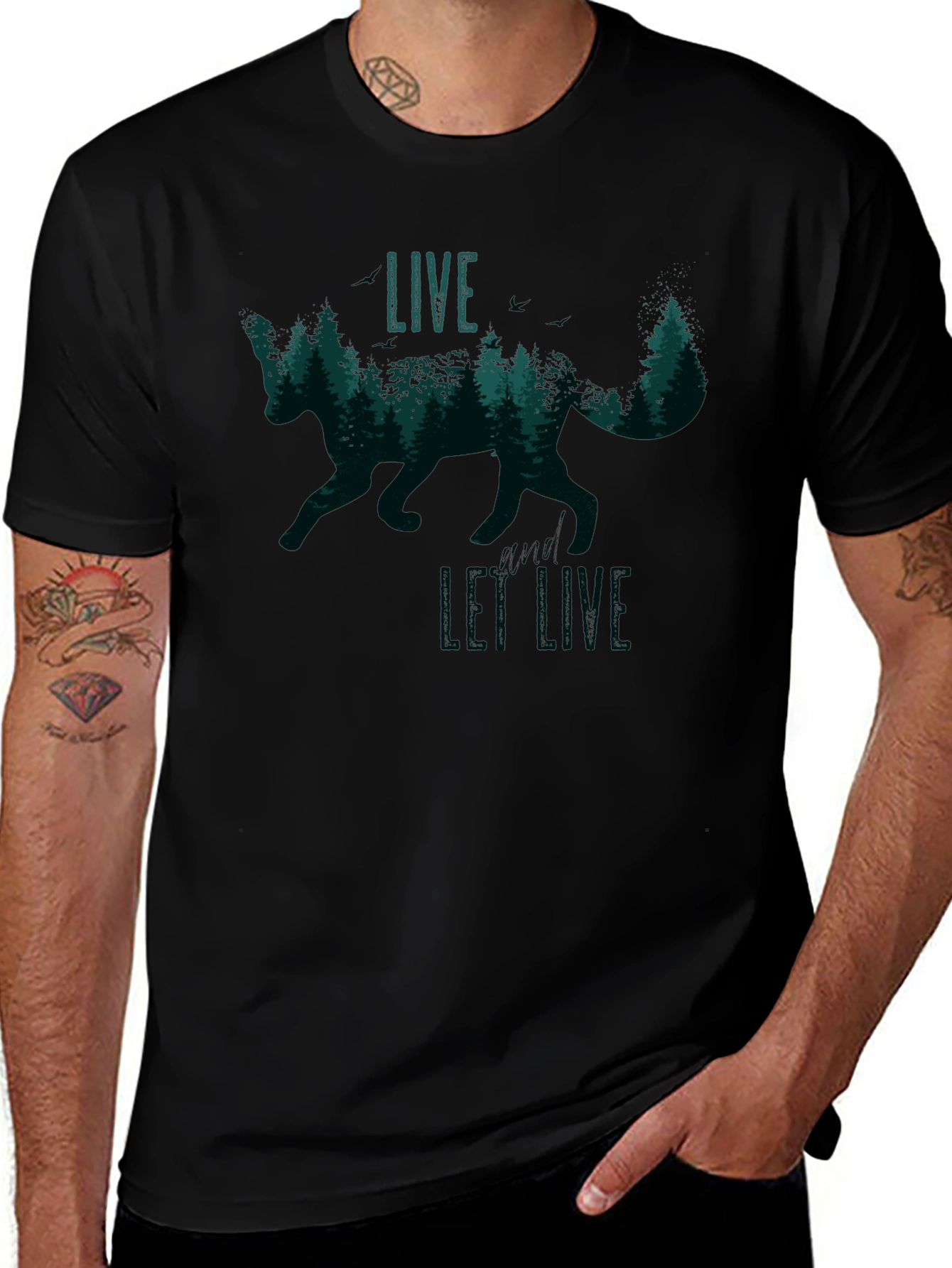 Live and Let Live Fox Graphic T-Shirt