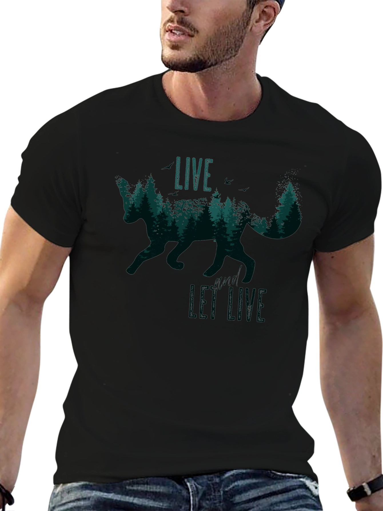 Live and Let Live Fox Graphic T-Shirt
