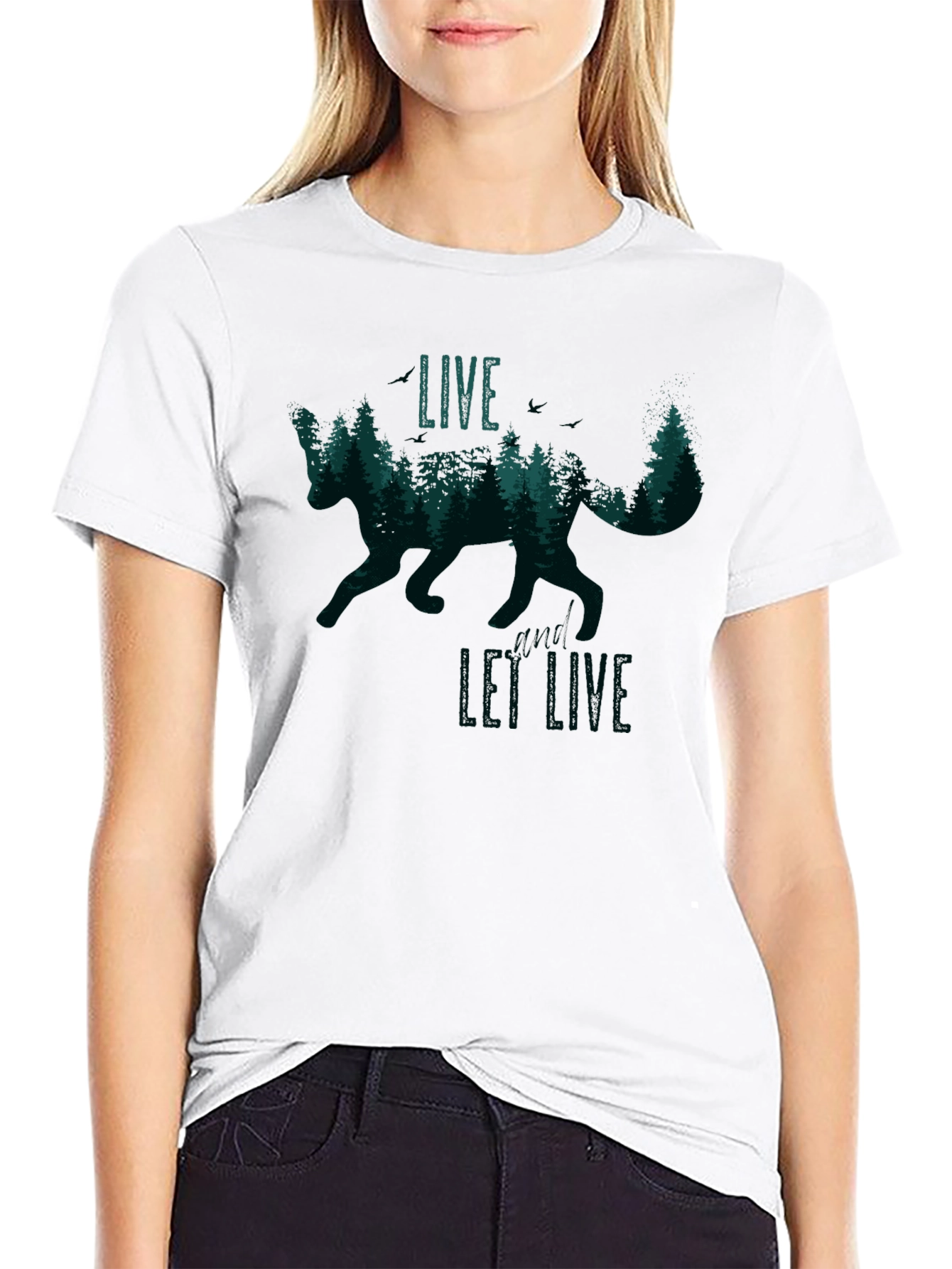 Live and Let Live Fox Graphic T-Shirt