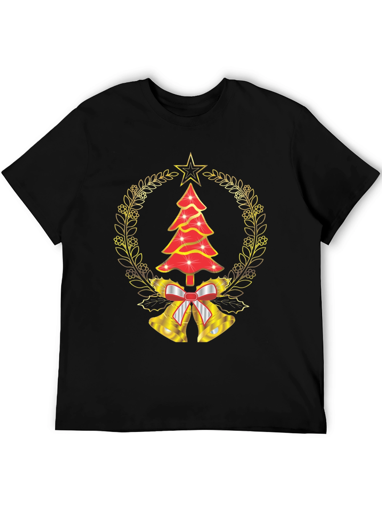 Christmas Tree Bell Wreath Graphic Tee