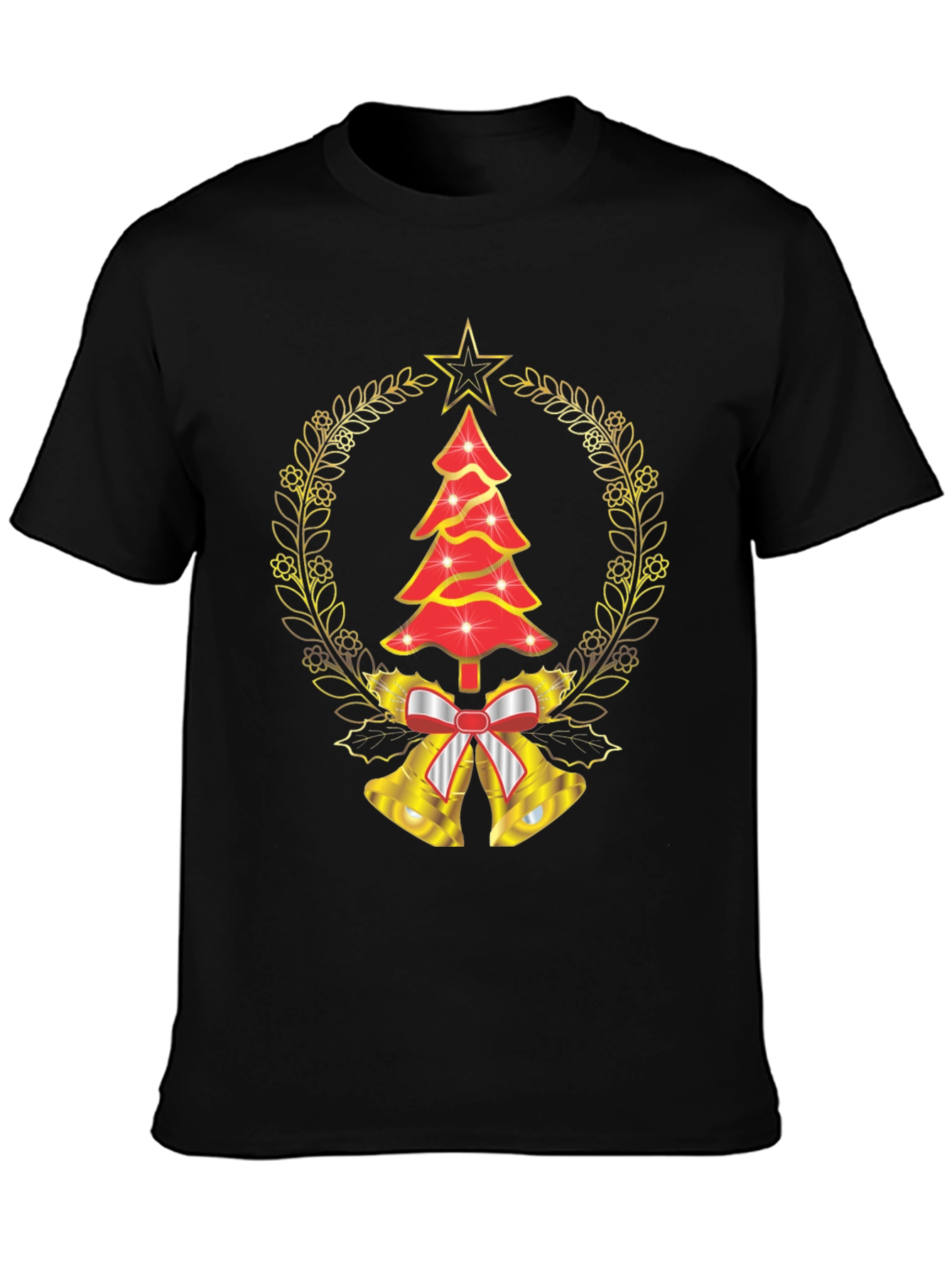 Christmas Tree Bell Wreath Graphic Tee