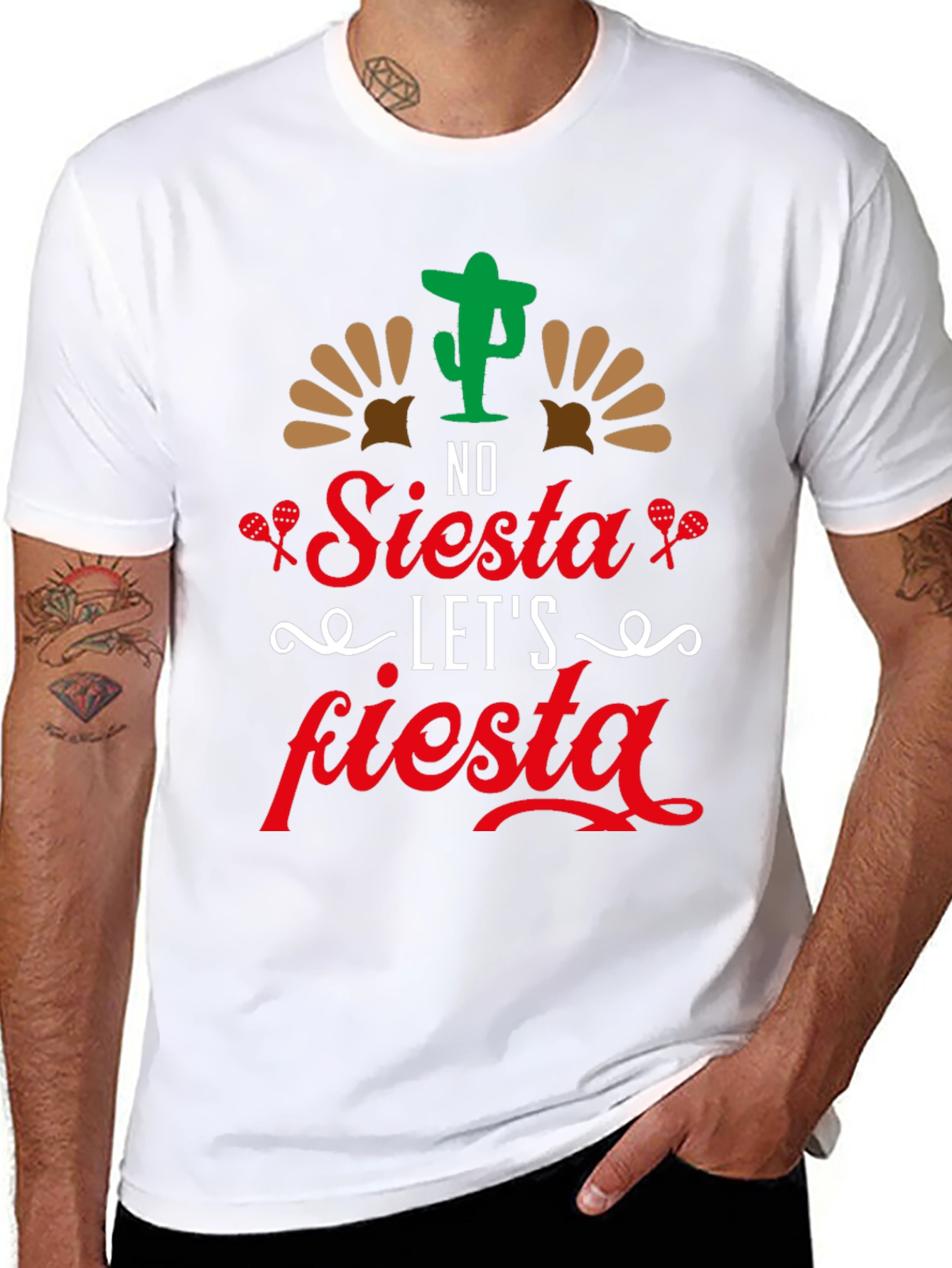 No Siesta Lets Fiesta Mens T-Shirt