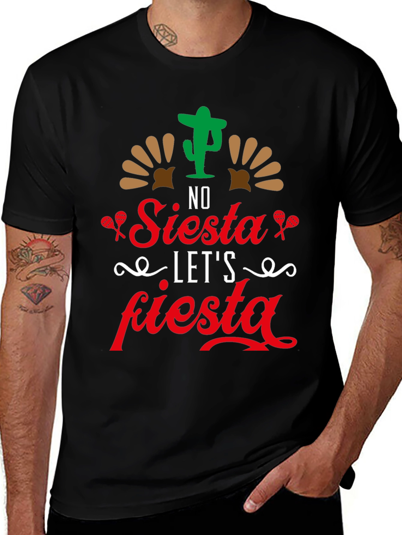 No Siesta Lets Fiesta Mens T-Shirt