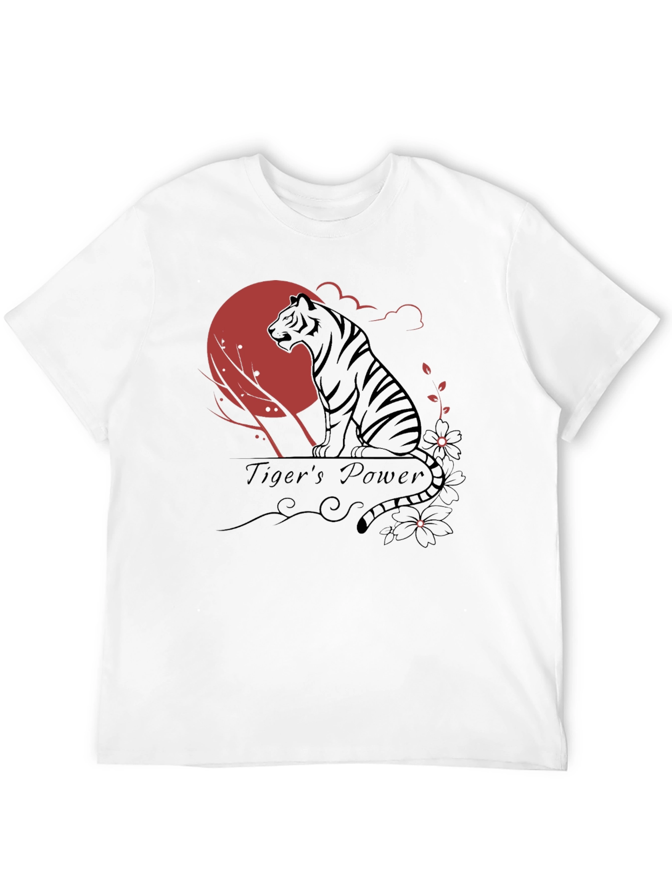 Tigers Power Graphic Print Black T-Shirt