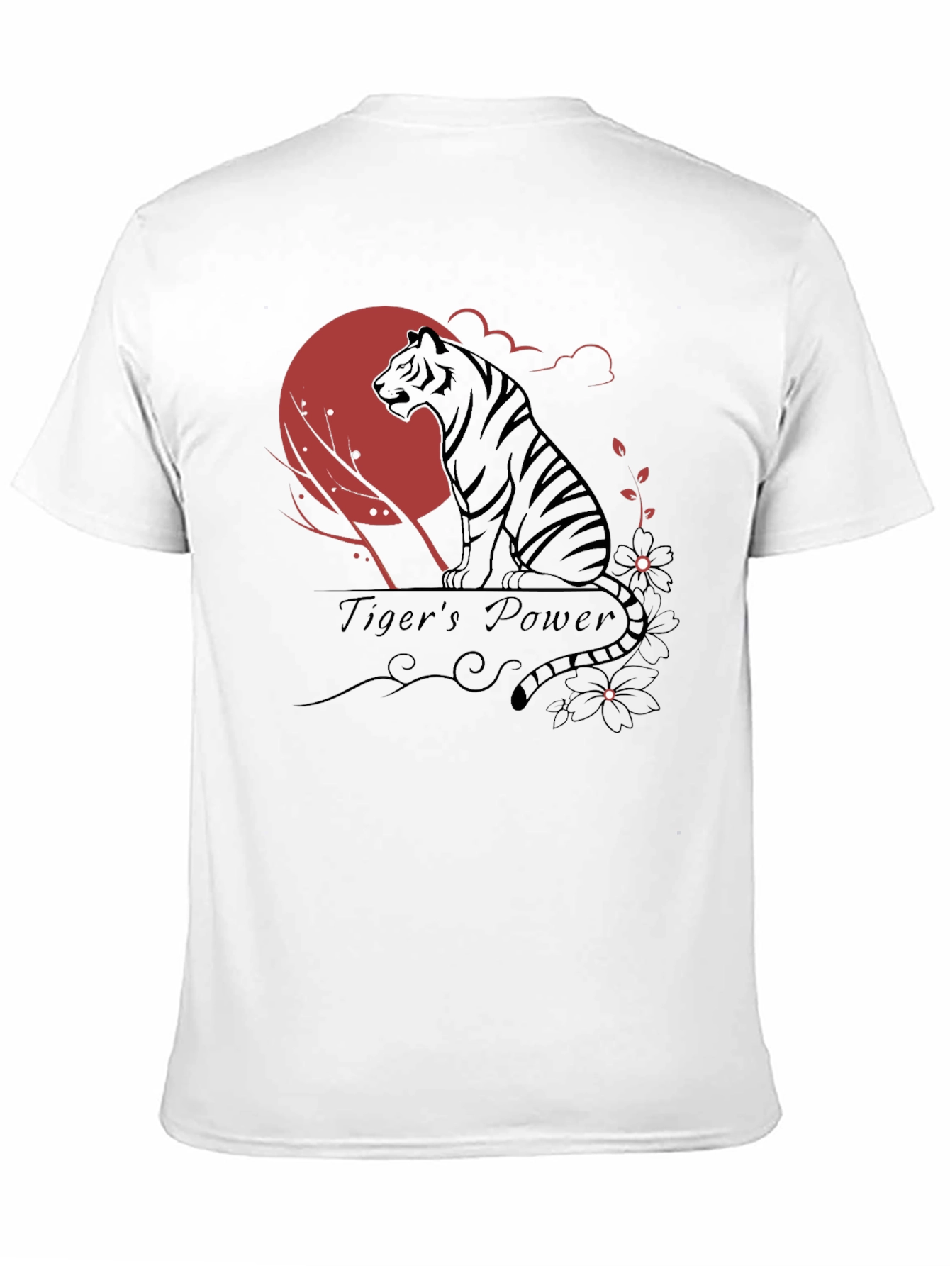 Tigers Power Graphic Print Black T-Shirt