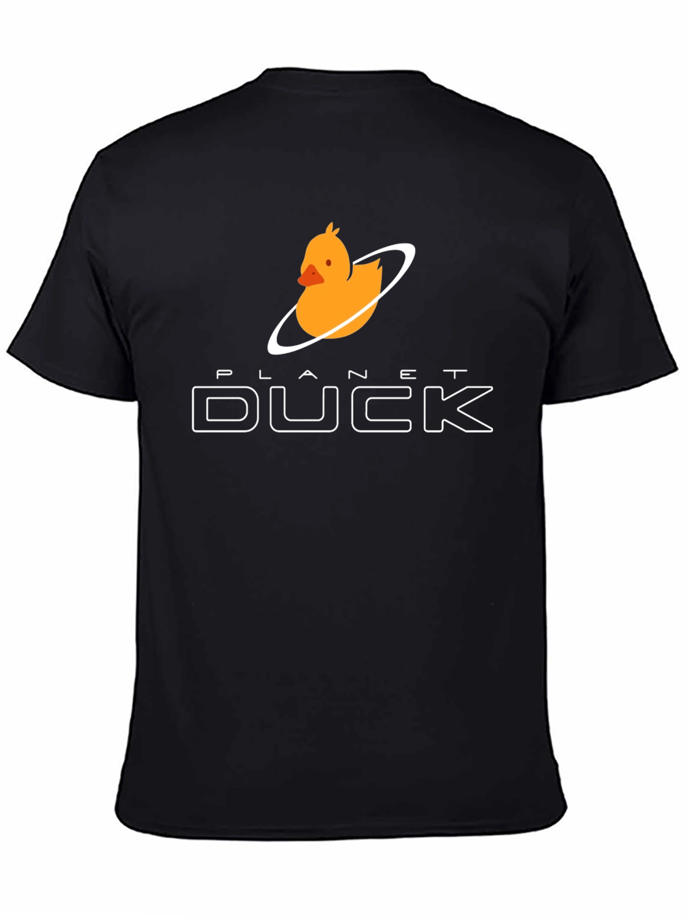 Planet Duck Graphic Tee - Fun Casual Black T-Shirt