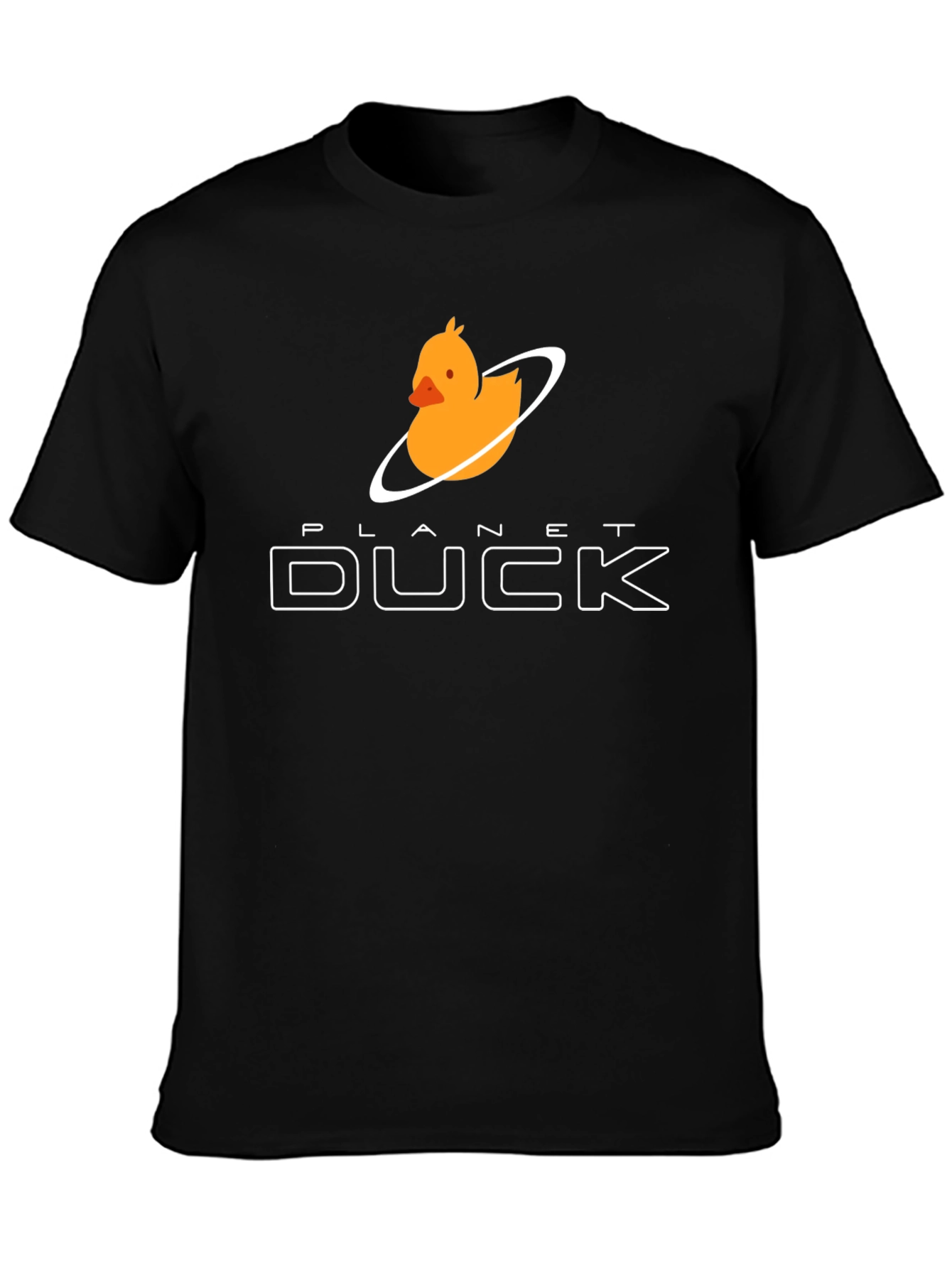 Planet Duck Graphic Tee - Fun Casual Black T-Shirt
