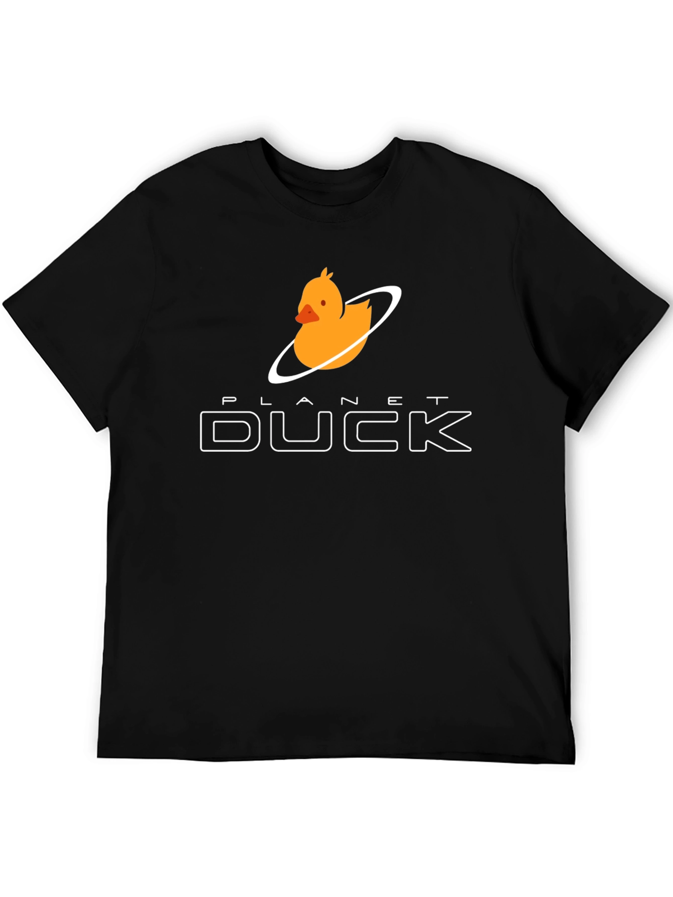 Planet Duck Graphic Tee - Fun Casual Black T-Shirt