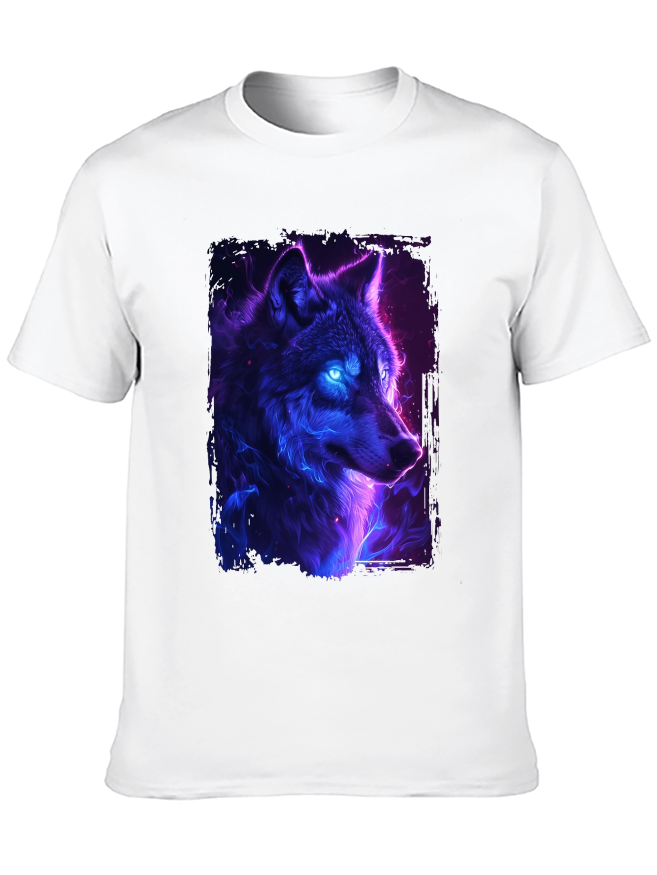 Neon Wolf Graphic Tee - Black T-Shirt