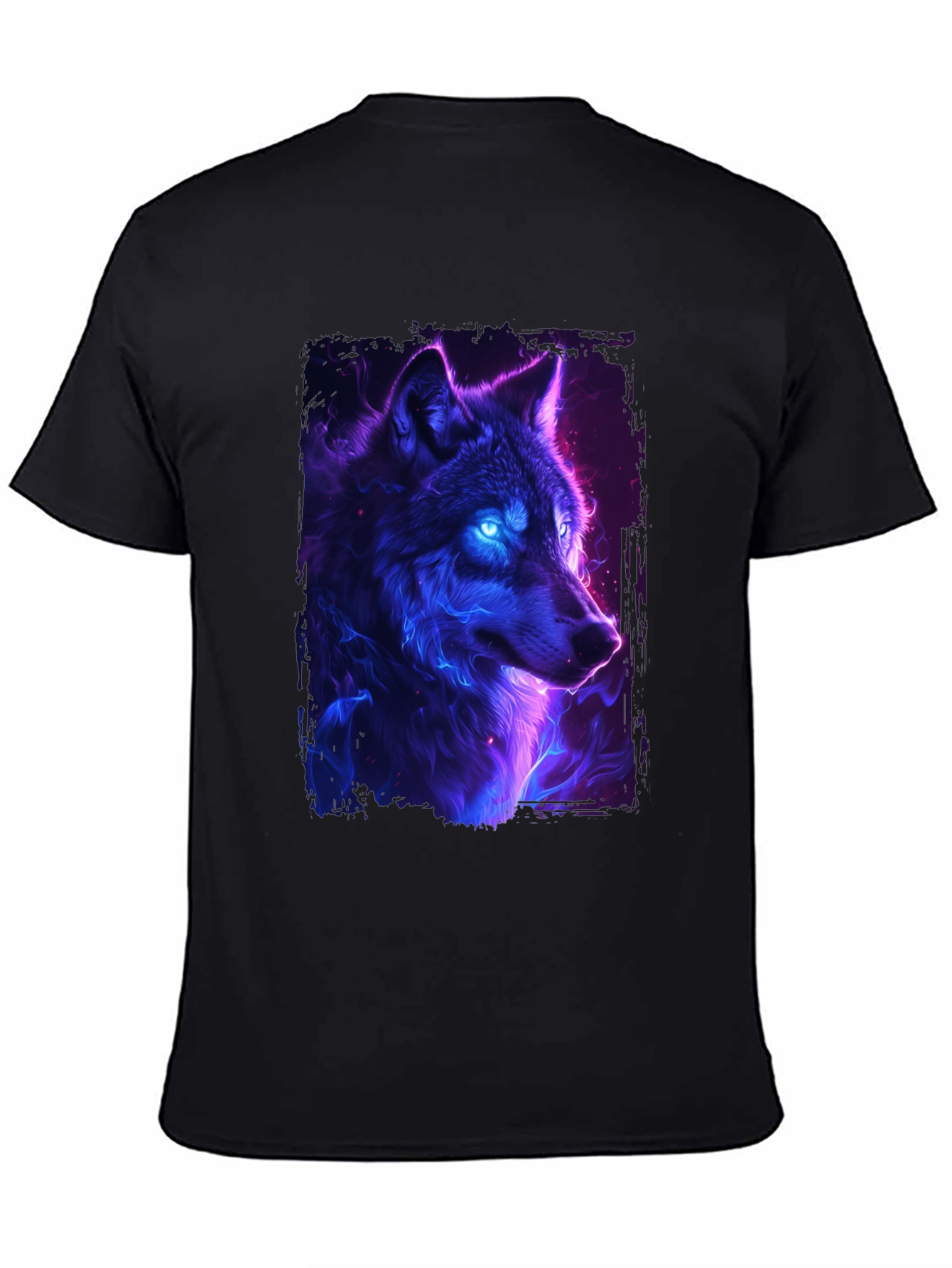 Neon Wolf Graphic Tee - Black T-Shirt