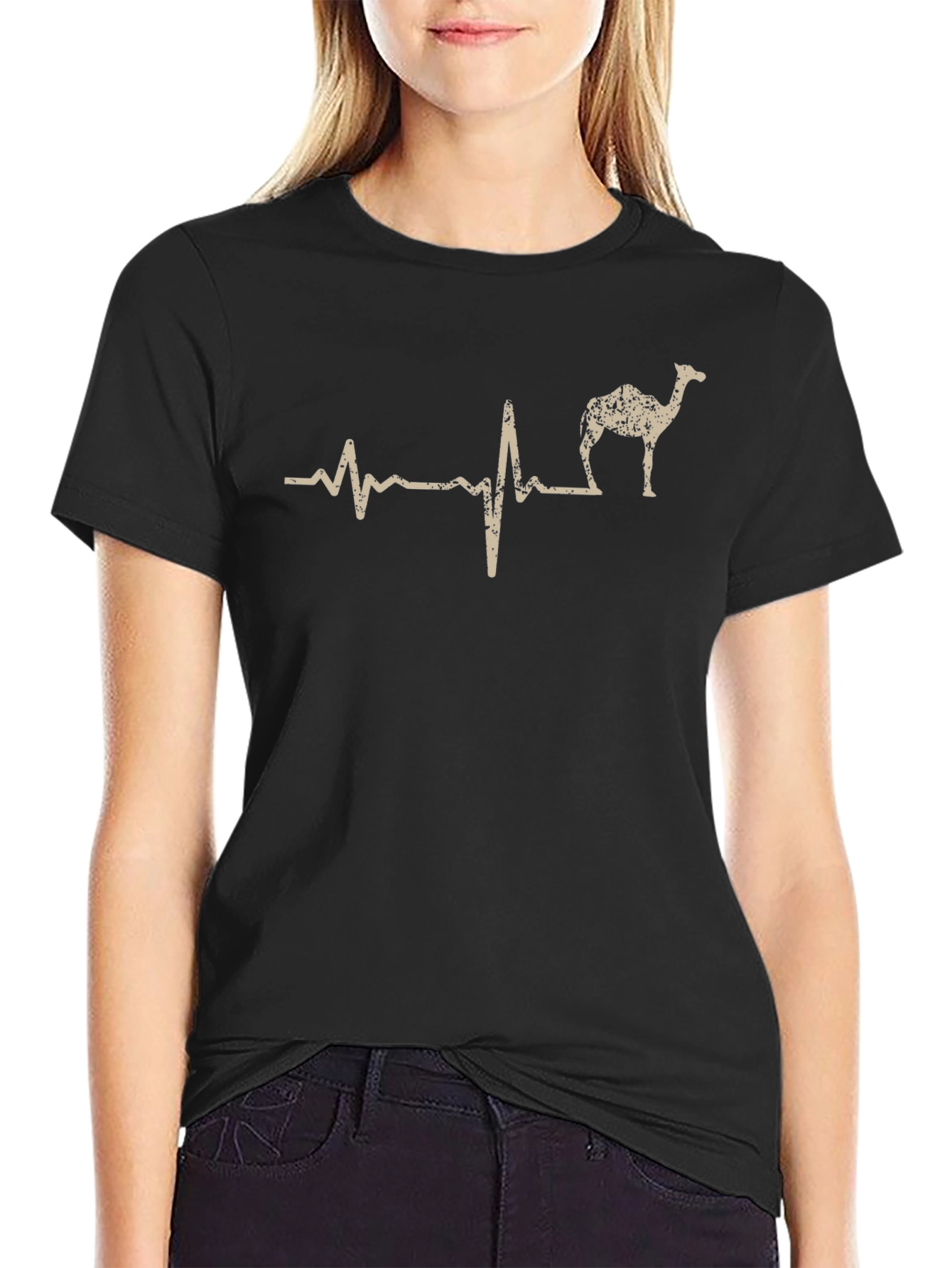 Camel Heartbeat T-Shirt - Humorous Desert Animal Tee