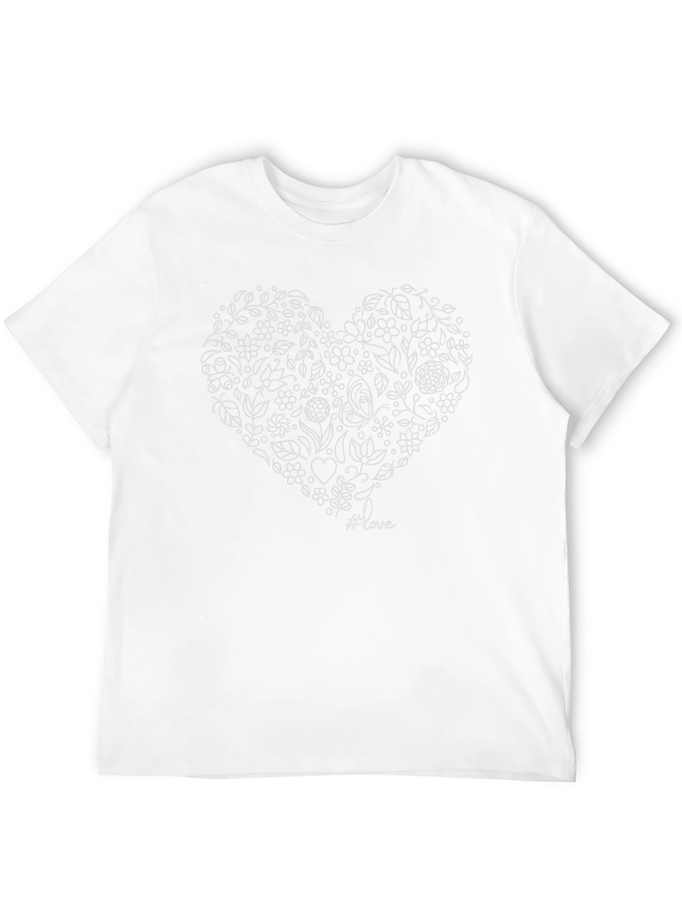 Floral Heart Graphic Tee - Love Design