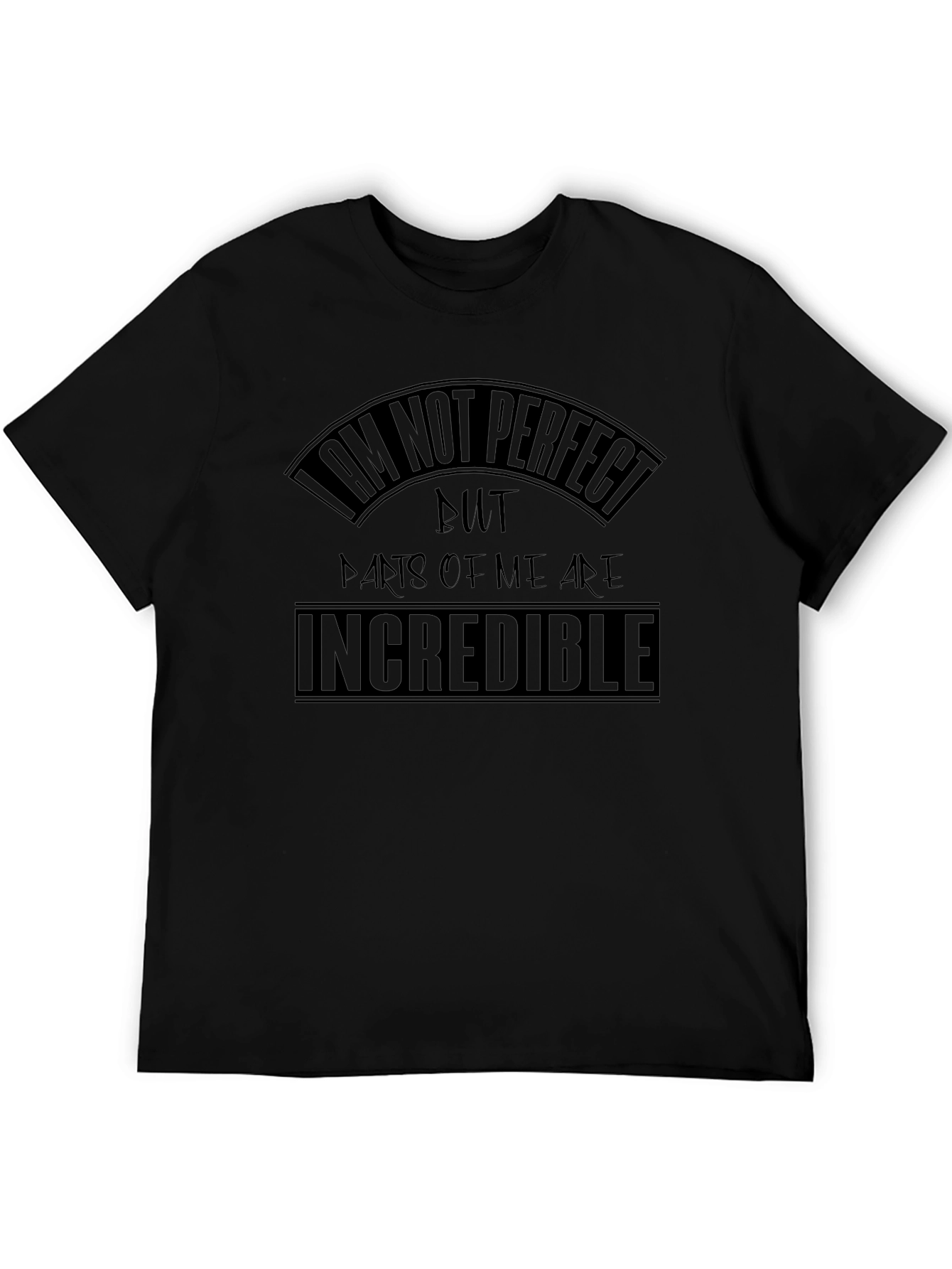 I am Not Perfect Mens Black T-Shirt