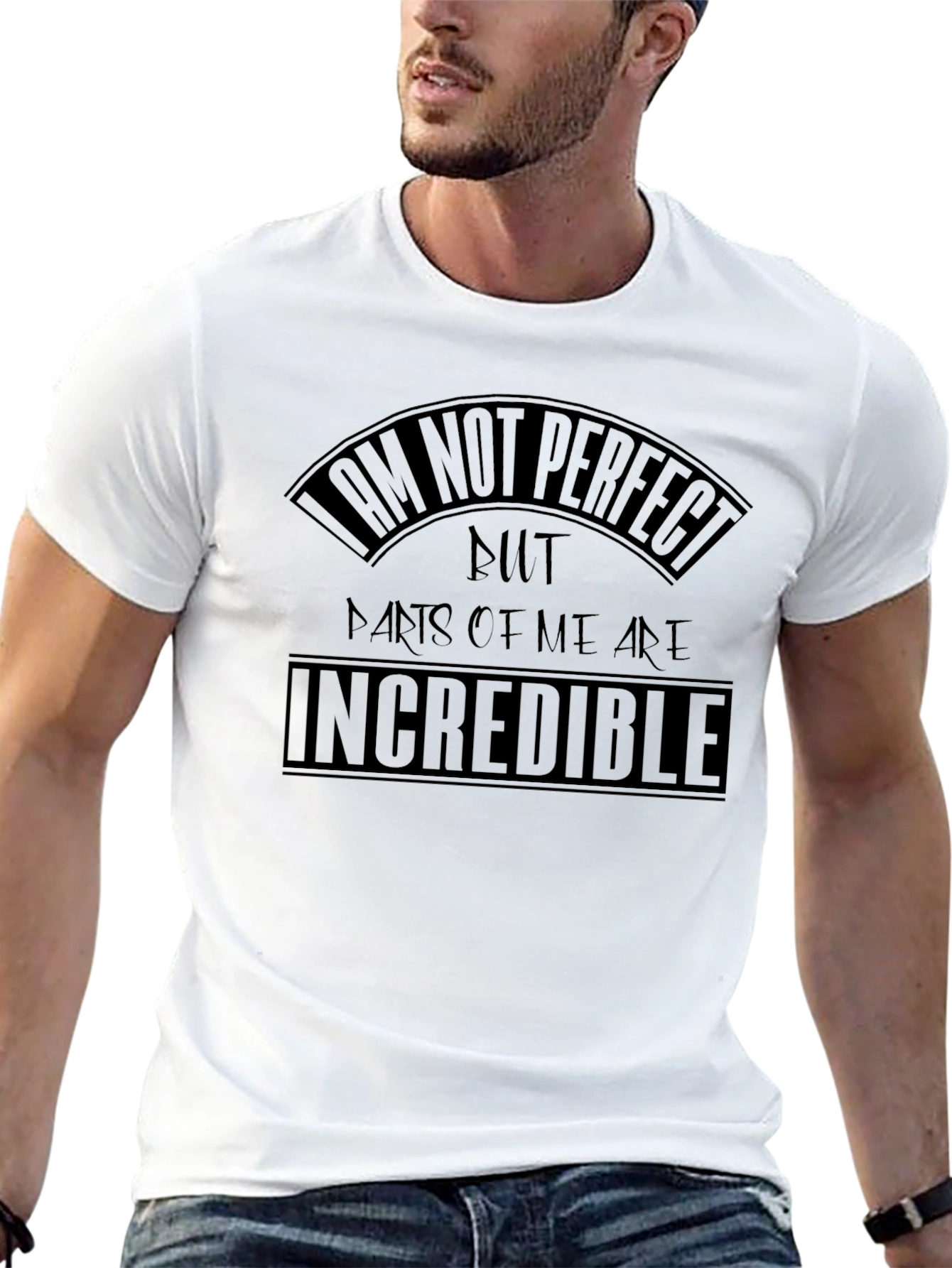 I am Not Perfect Mens Black T-Shirt