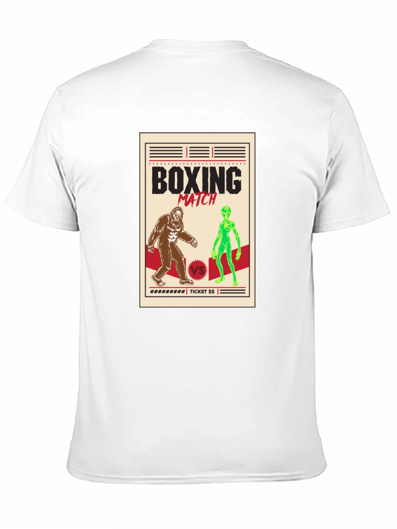 Boxing Match Bigfoot vs Alien Graphic Tee
