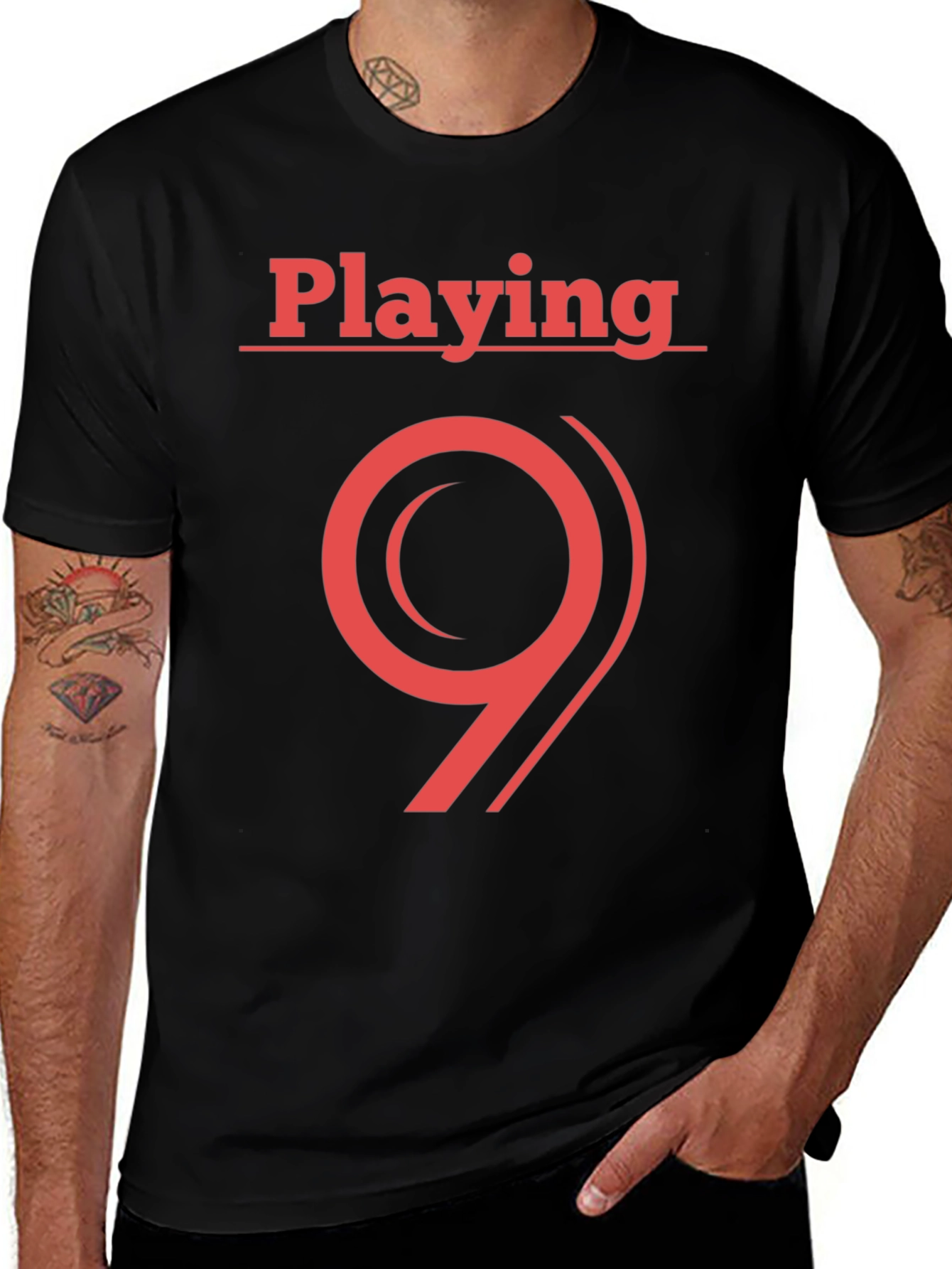 Playing 9 Graphic Tee - Black