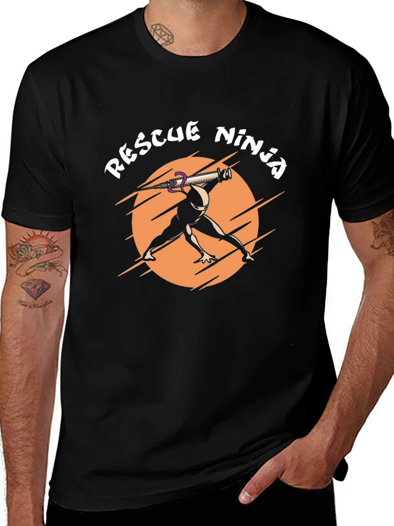 Rescue Ninja Graphic Tee - Black