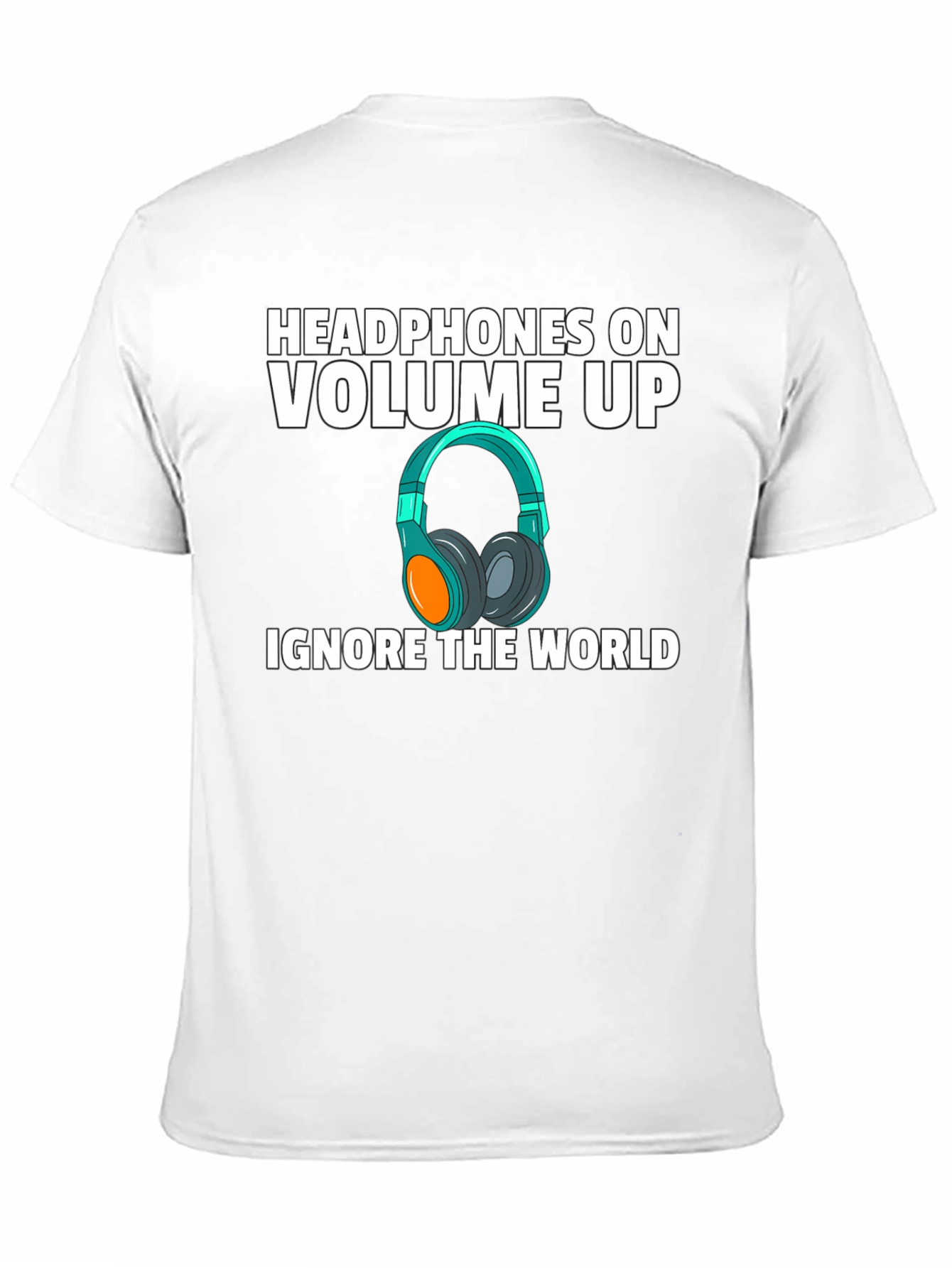 Headphones On Volume Up Graphic Tee - Black