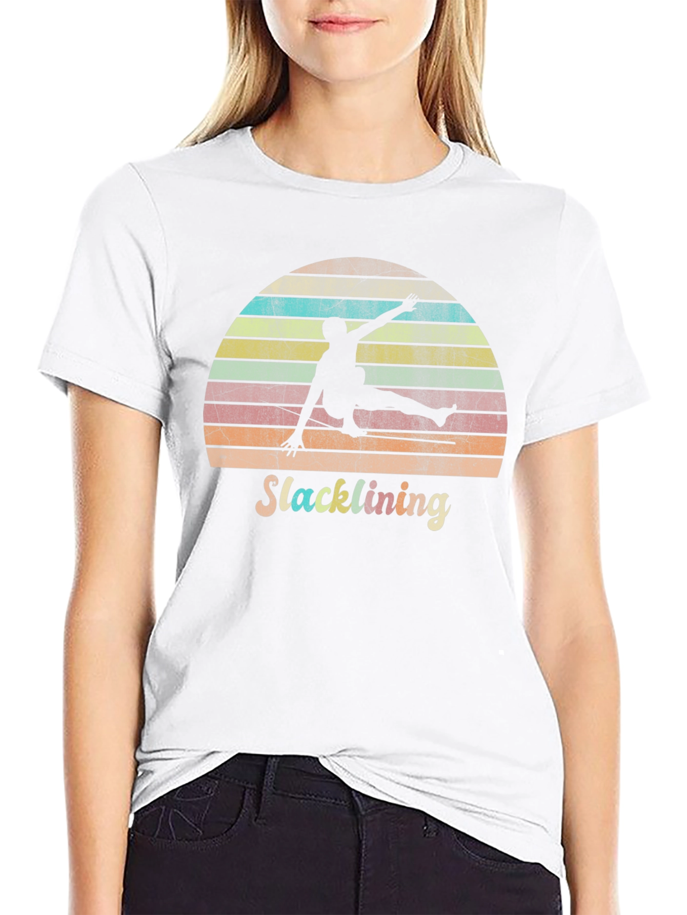 Retro Slacklining Graphic Tee - Stylish Adventure Apparel