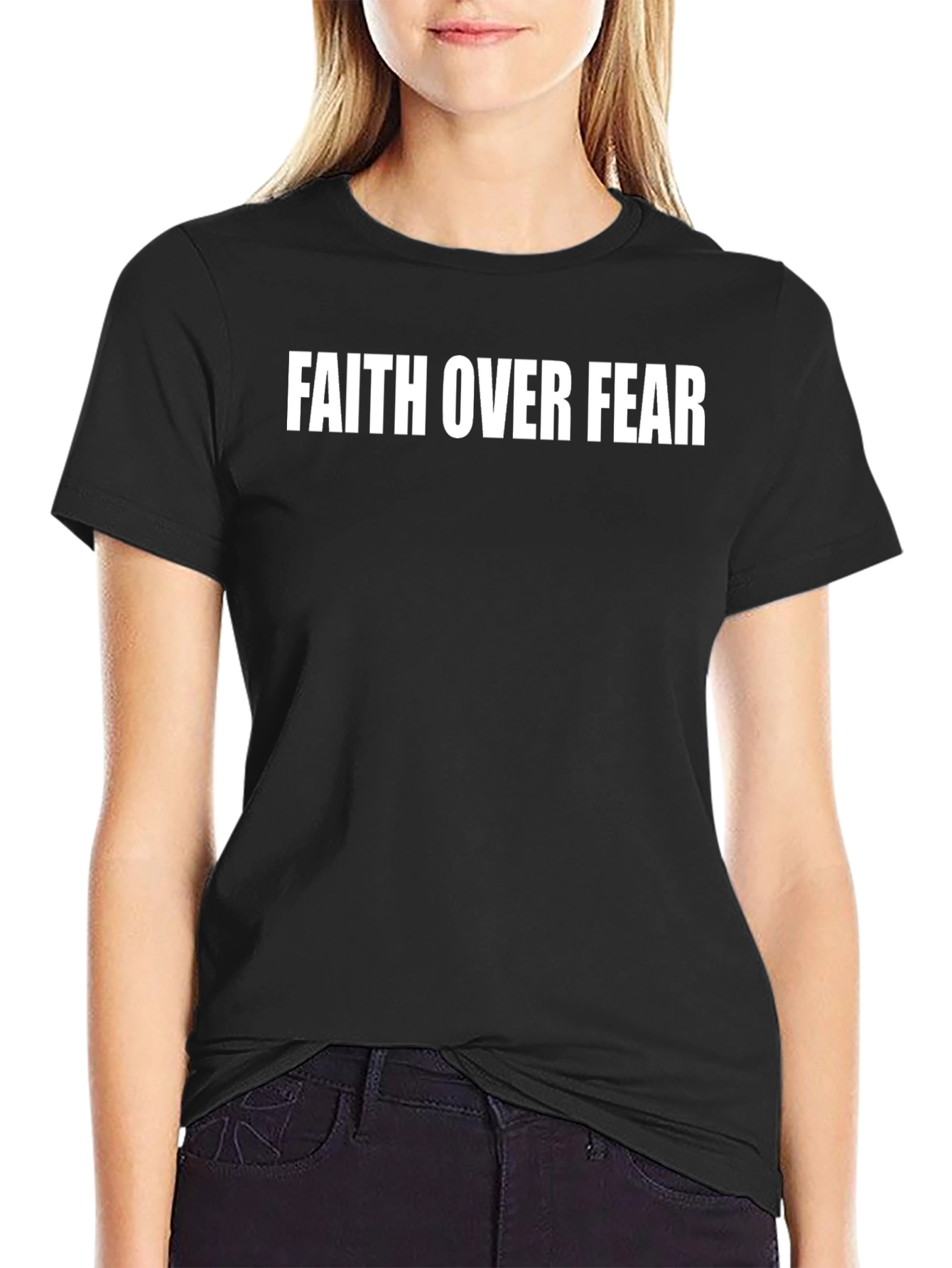 Faith Over Fear Graphic T-Shirt - Black