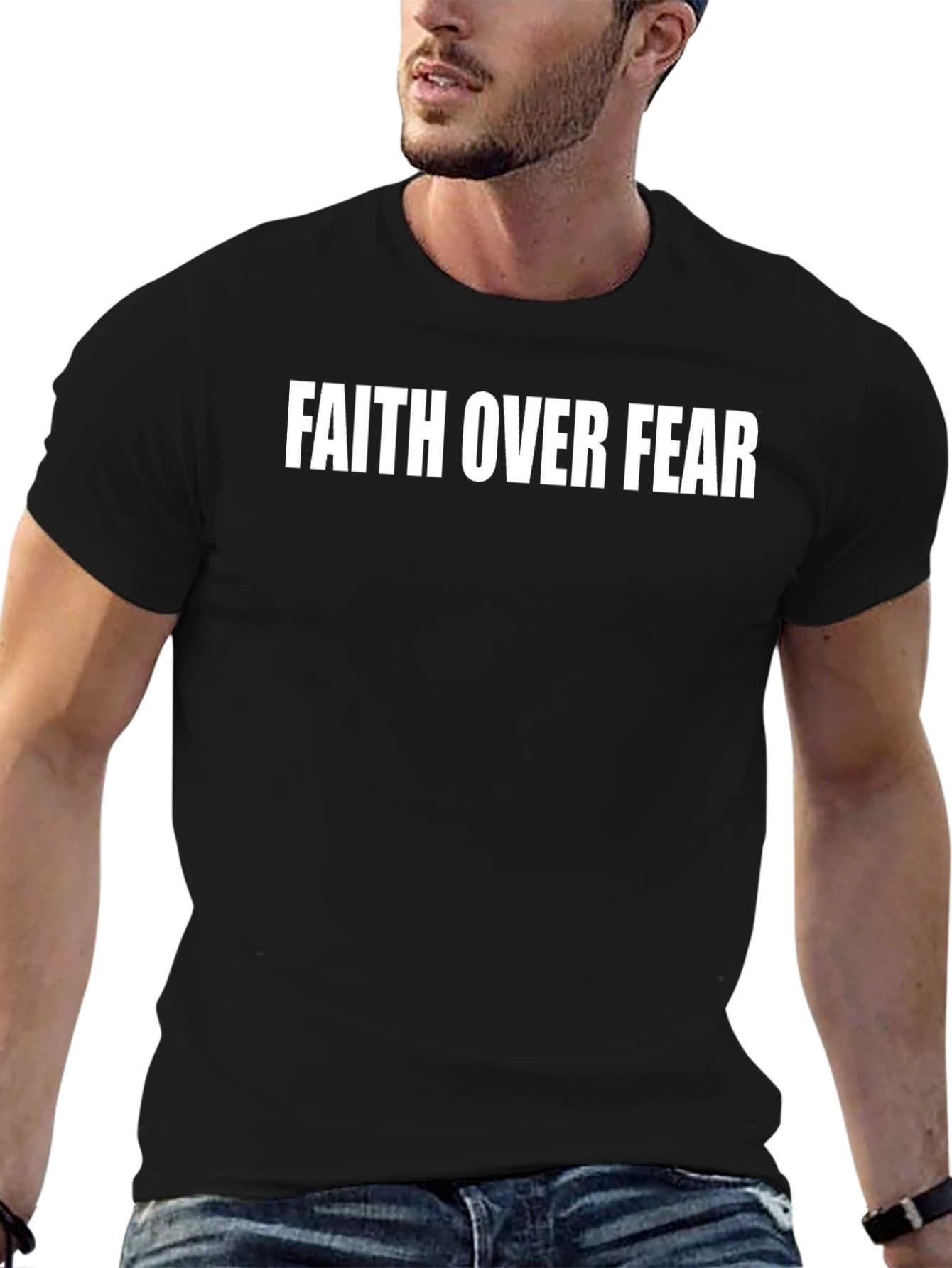 Faith Over Fear Graphic T-Shirt - Black