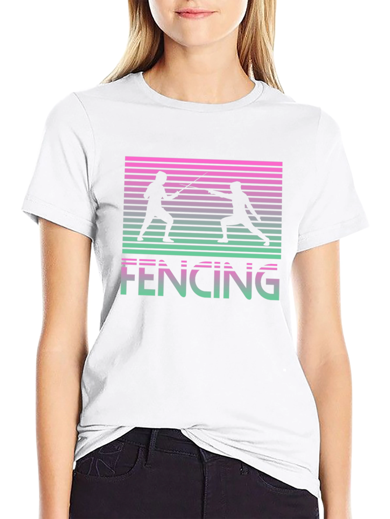 Retro Fencing Graphic T-Shirt