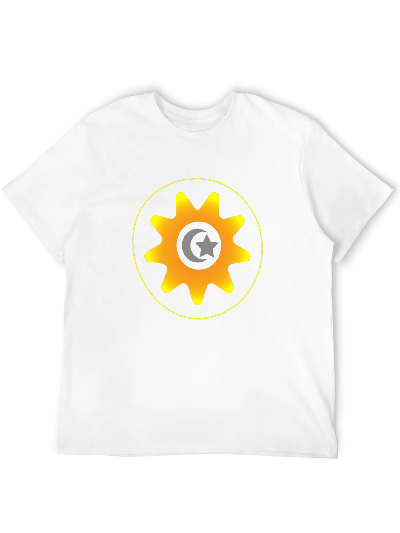 Gear & Crescent Moon Graphic Tee - Black