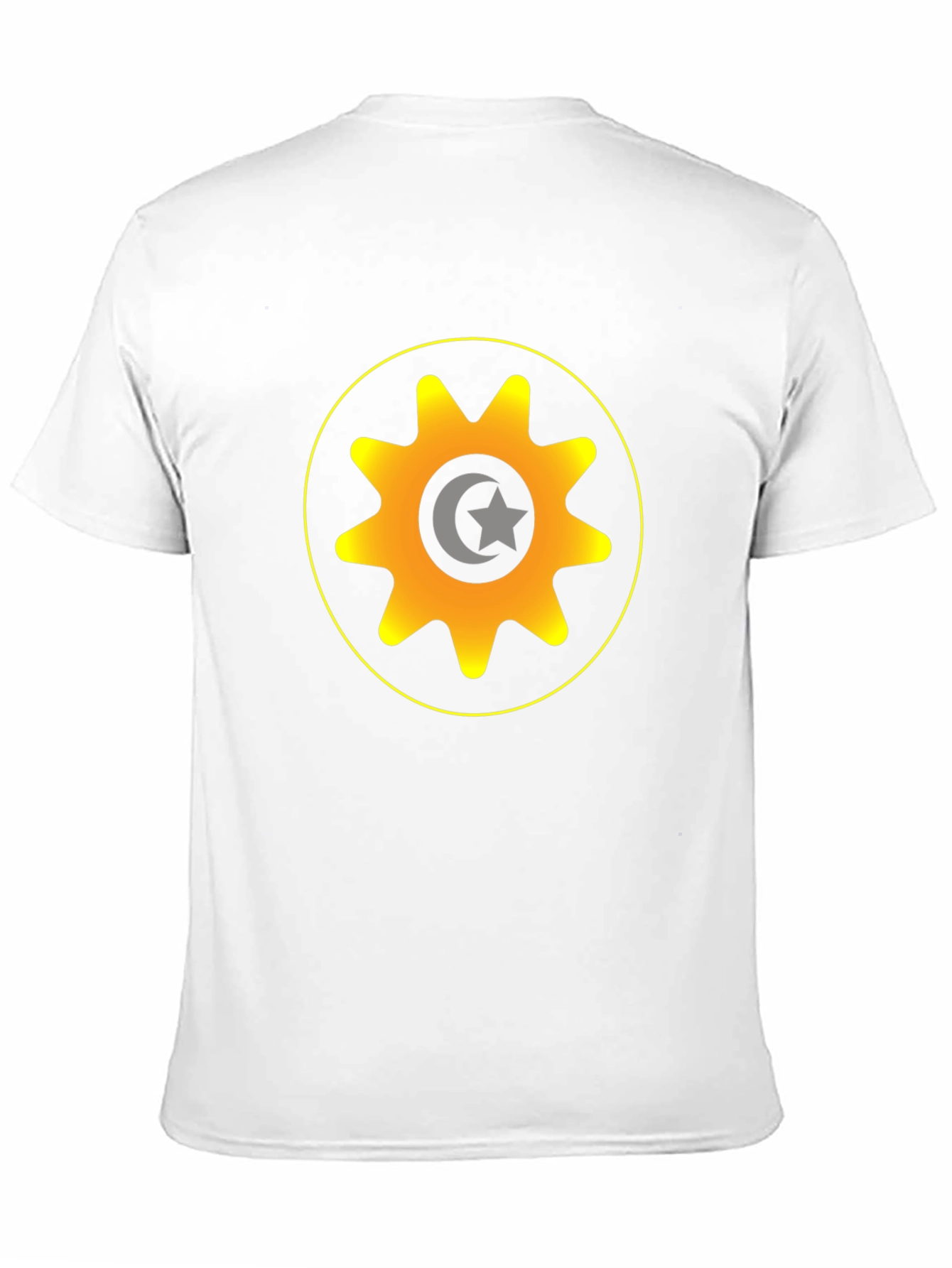 Gear & Crescent Moon Graphic Tee - Black