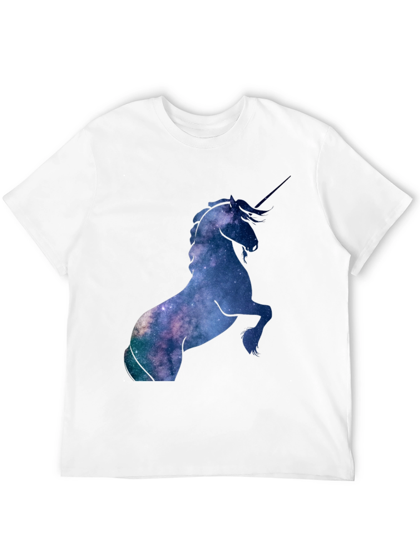Unicorn Galaxy Print Black T-Shirt