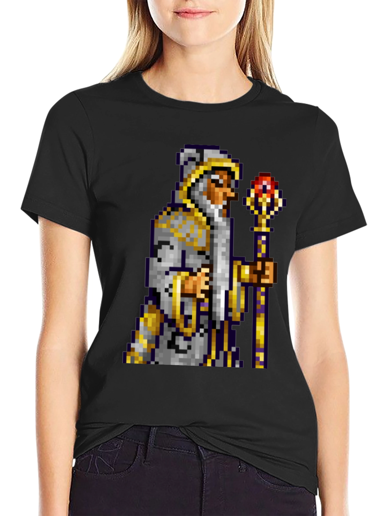 Retro 8-Bit Wizard T-Shirt - Classic Gaming Tee