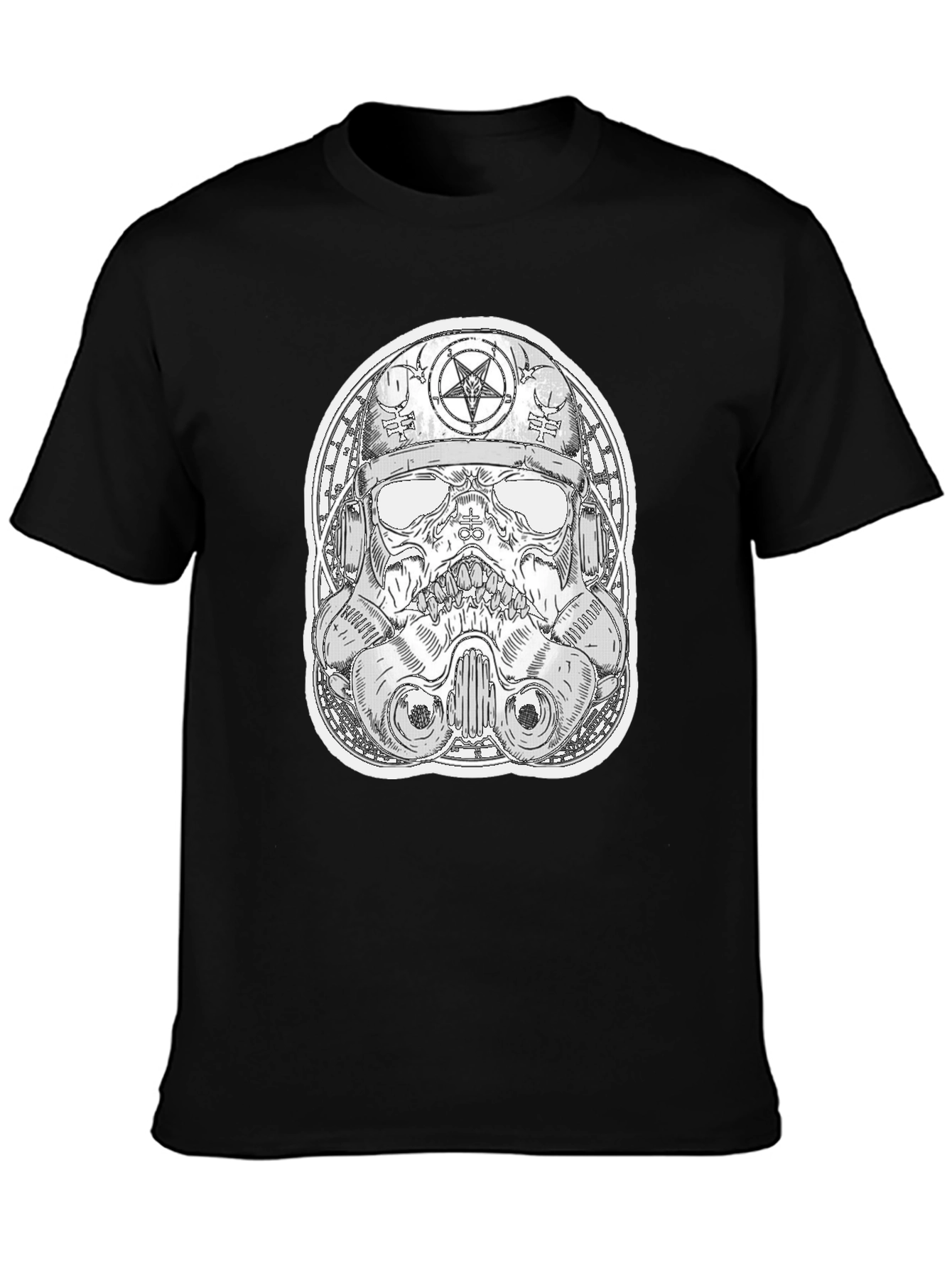 Skull Trooper Graphic Tee - Black Cotton T-Shirt